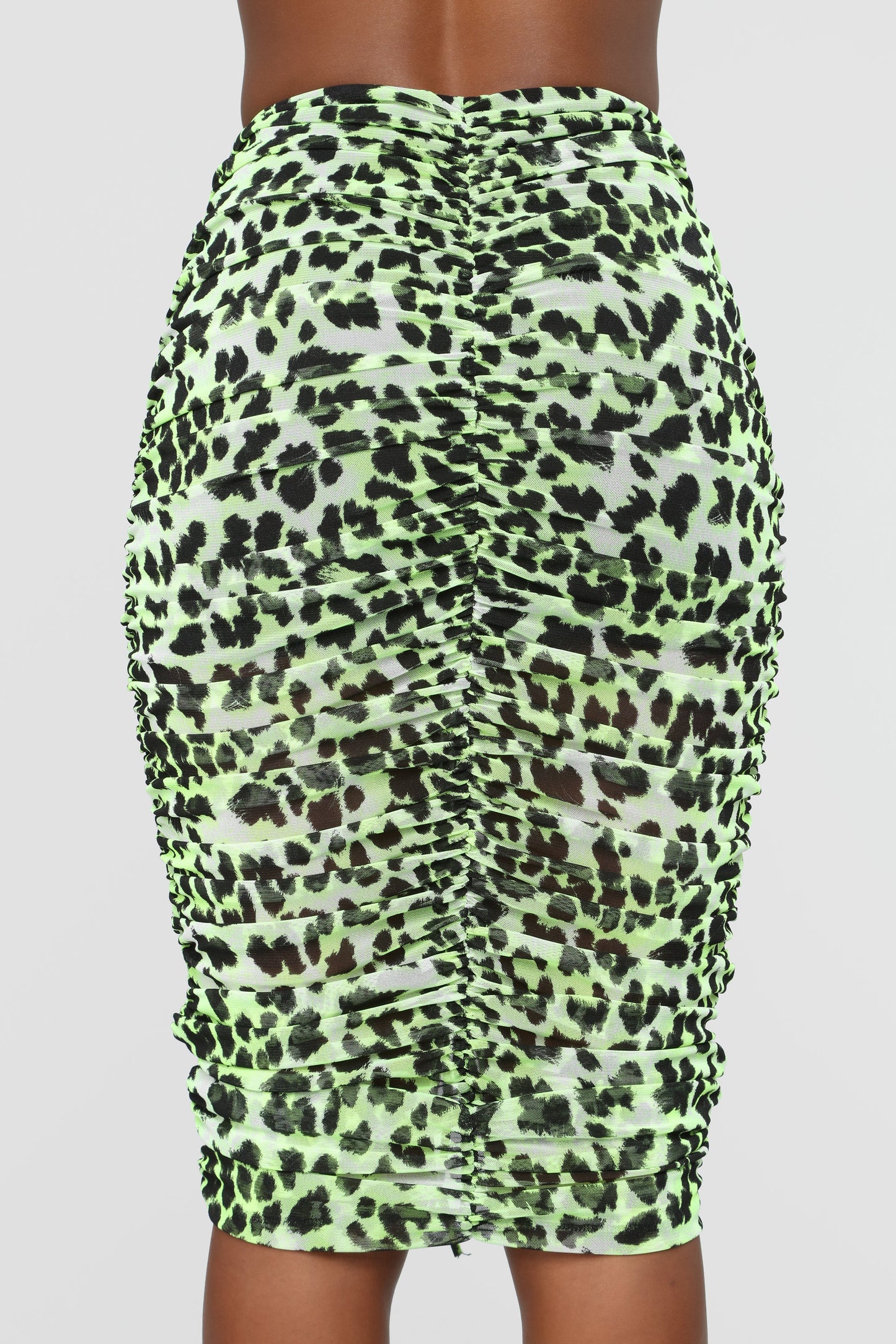 Time to Pretend Ruched Skirt - Neon Green