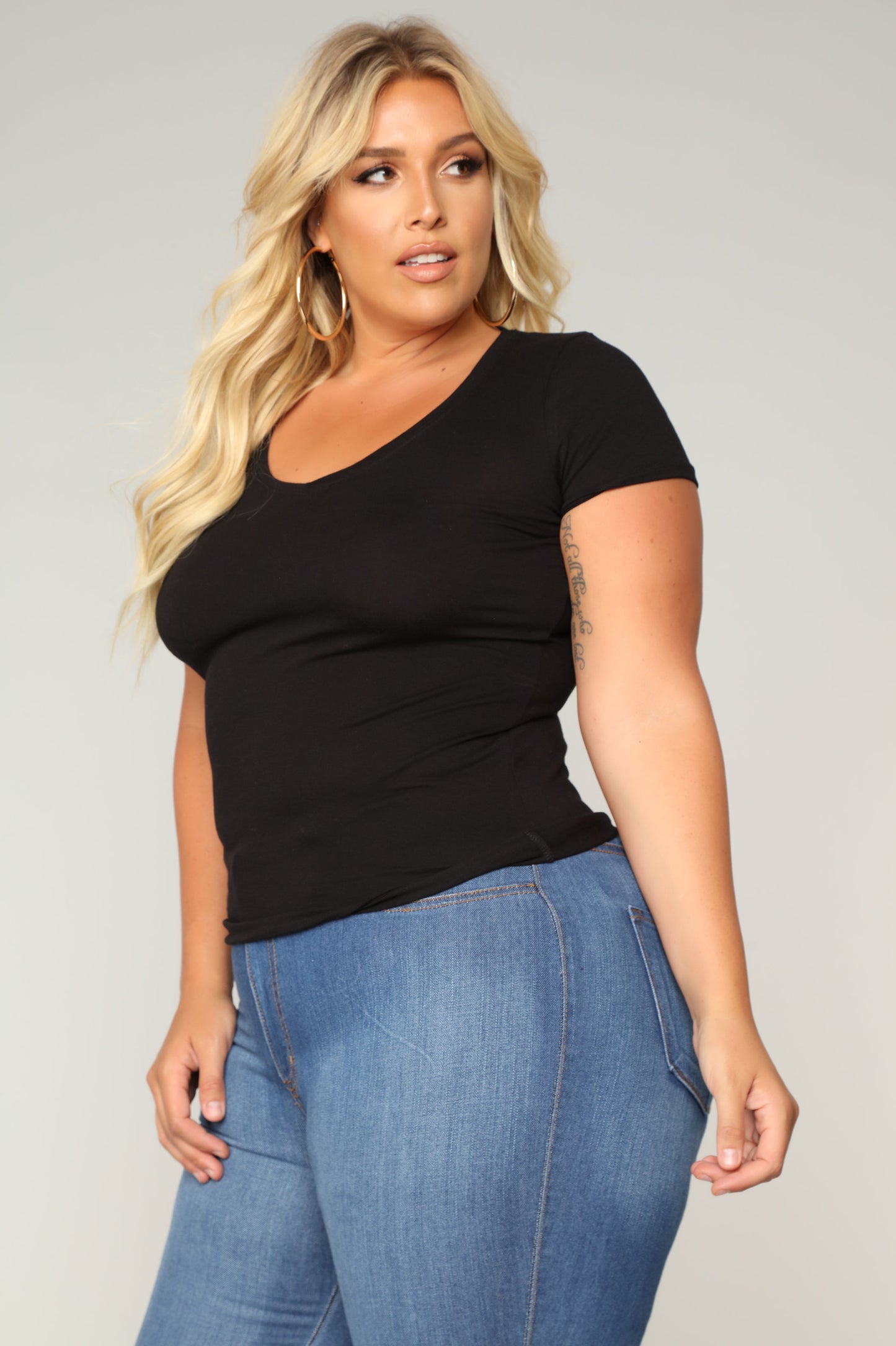 Lily V Neck Top - Black