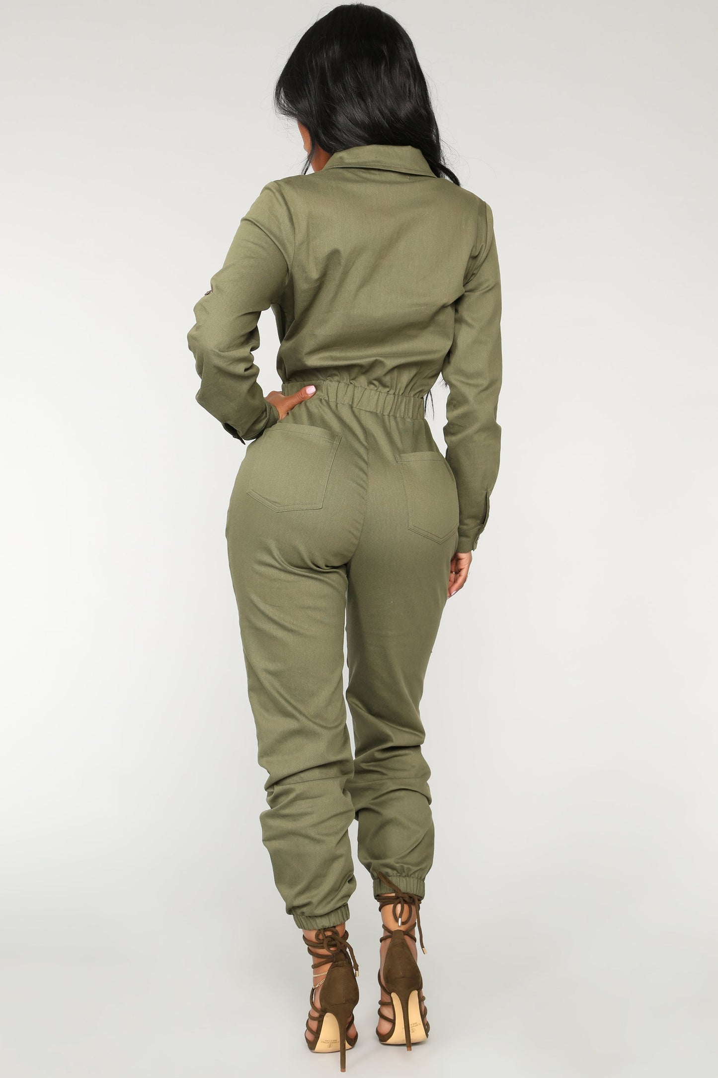 Aviator Babe Jumpsuit - Olive