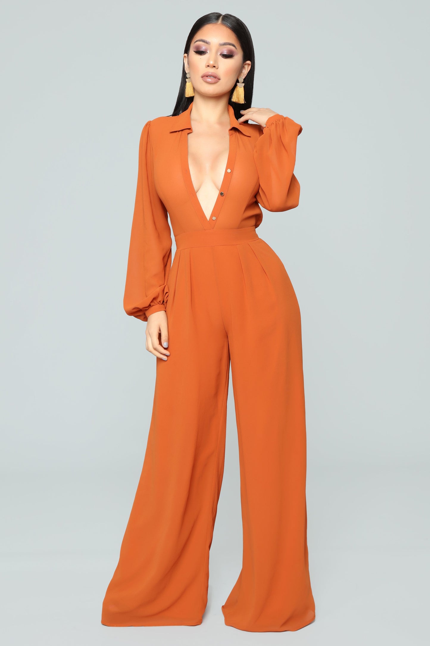 Like Me Better Jumpsuit - Cognac