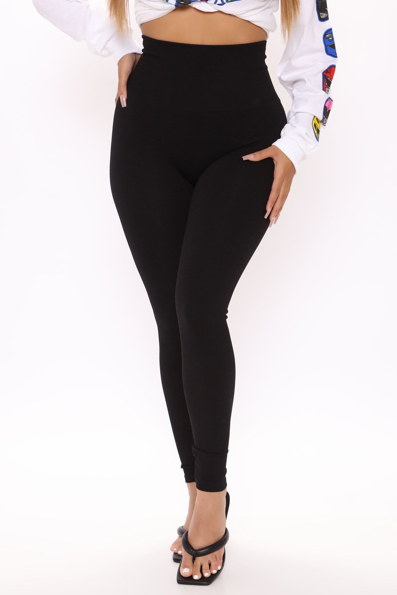 Tia Seamless Tummy Tuck Leggings - Black