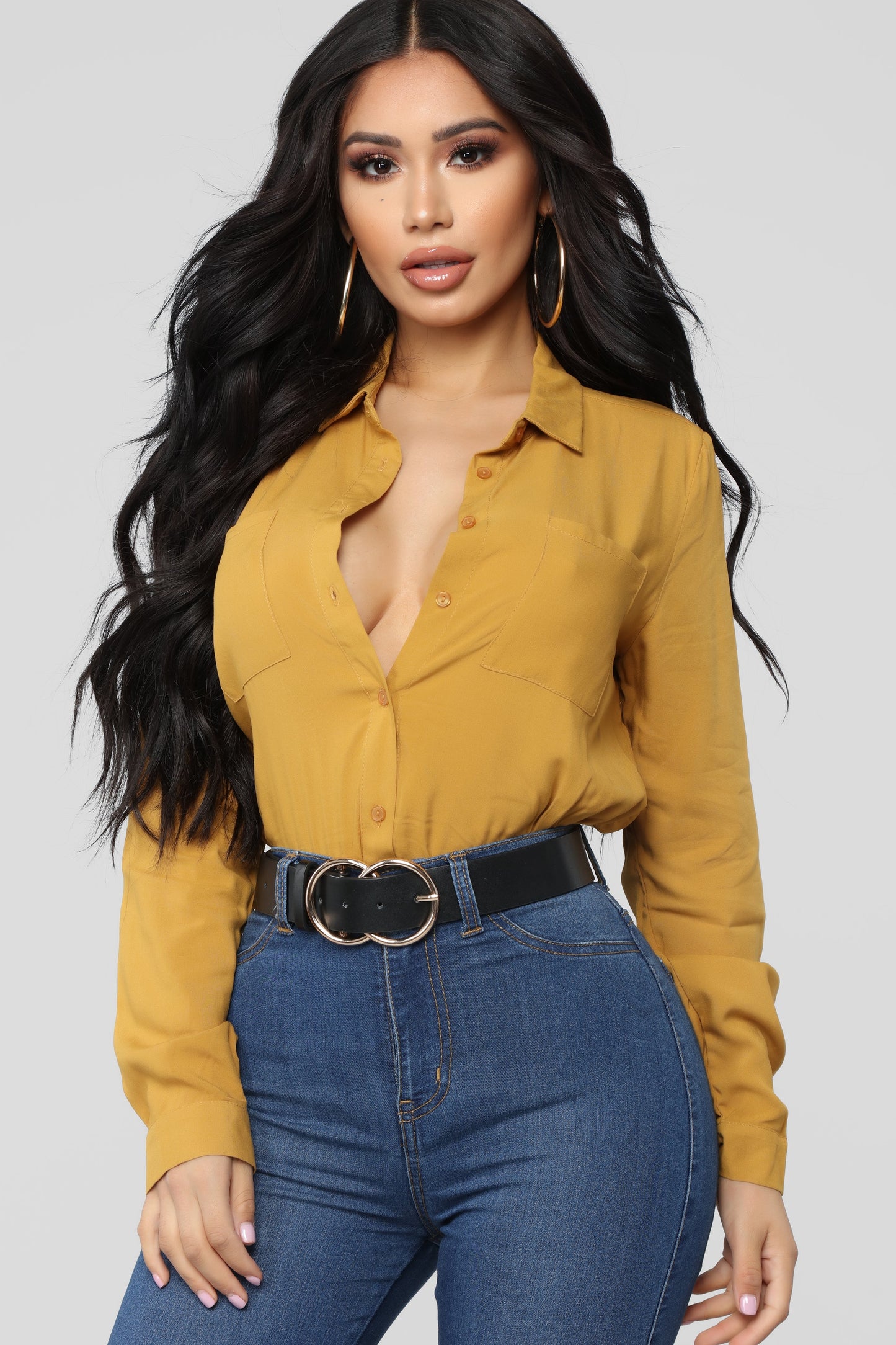 Aurora Woven Top - Mustard