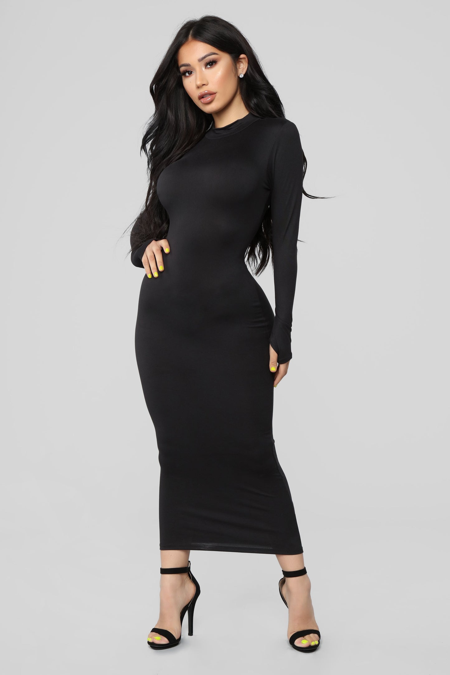 Full Coverage Maxi Dress - Black