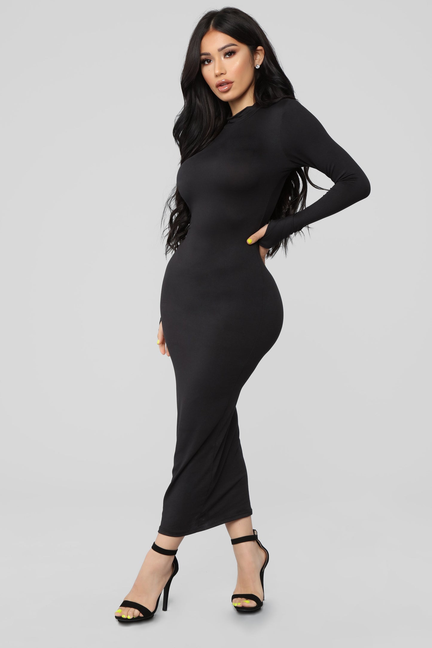 Full Coverage Maxi Dress - Black