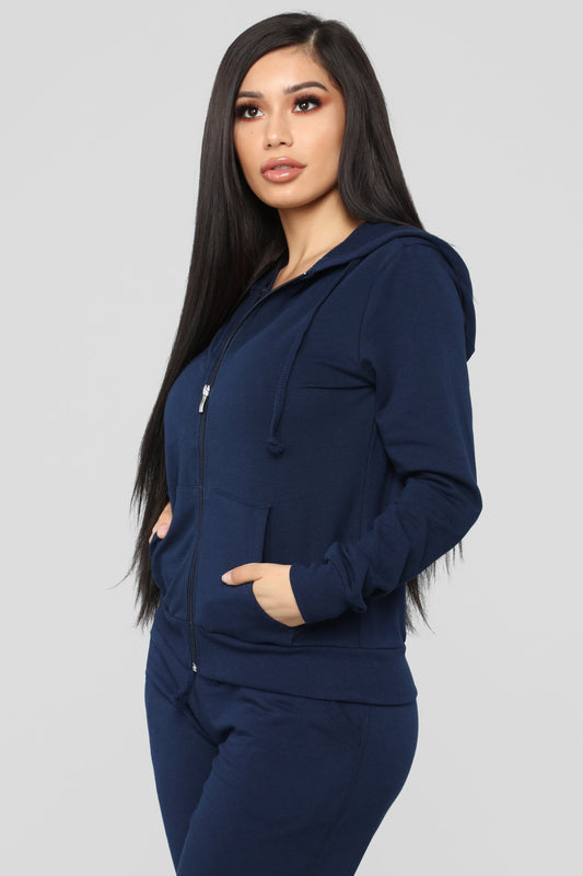 Latest And Greatest French Terry Zip Hoodie - Navy