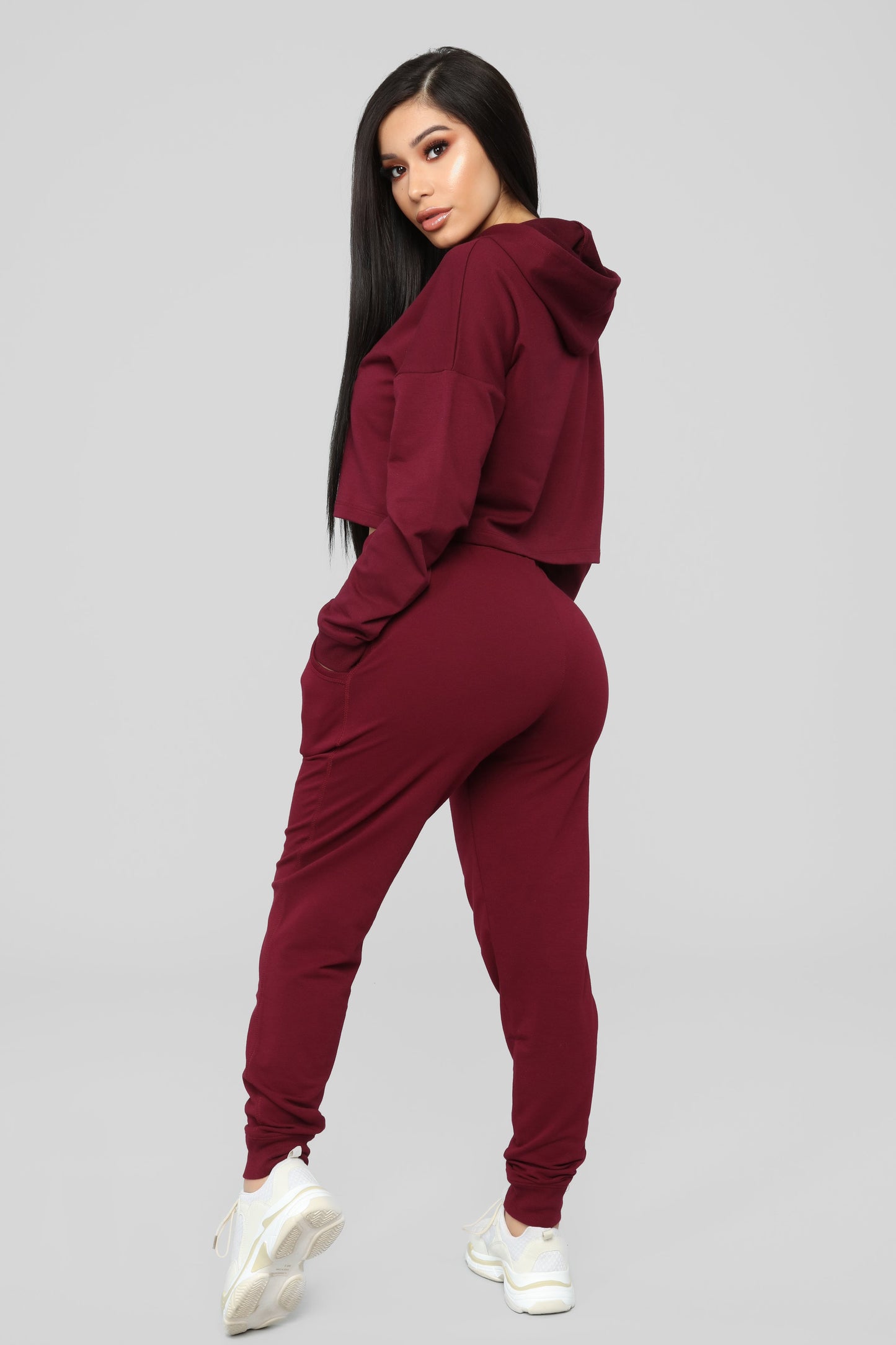 Latest And Greatest French Terry Jogger - Burgundy