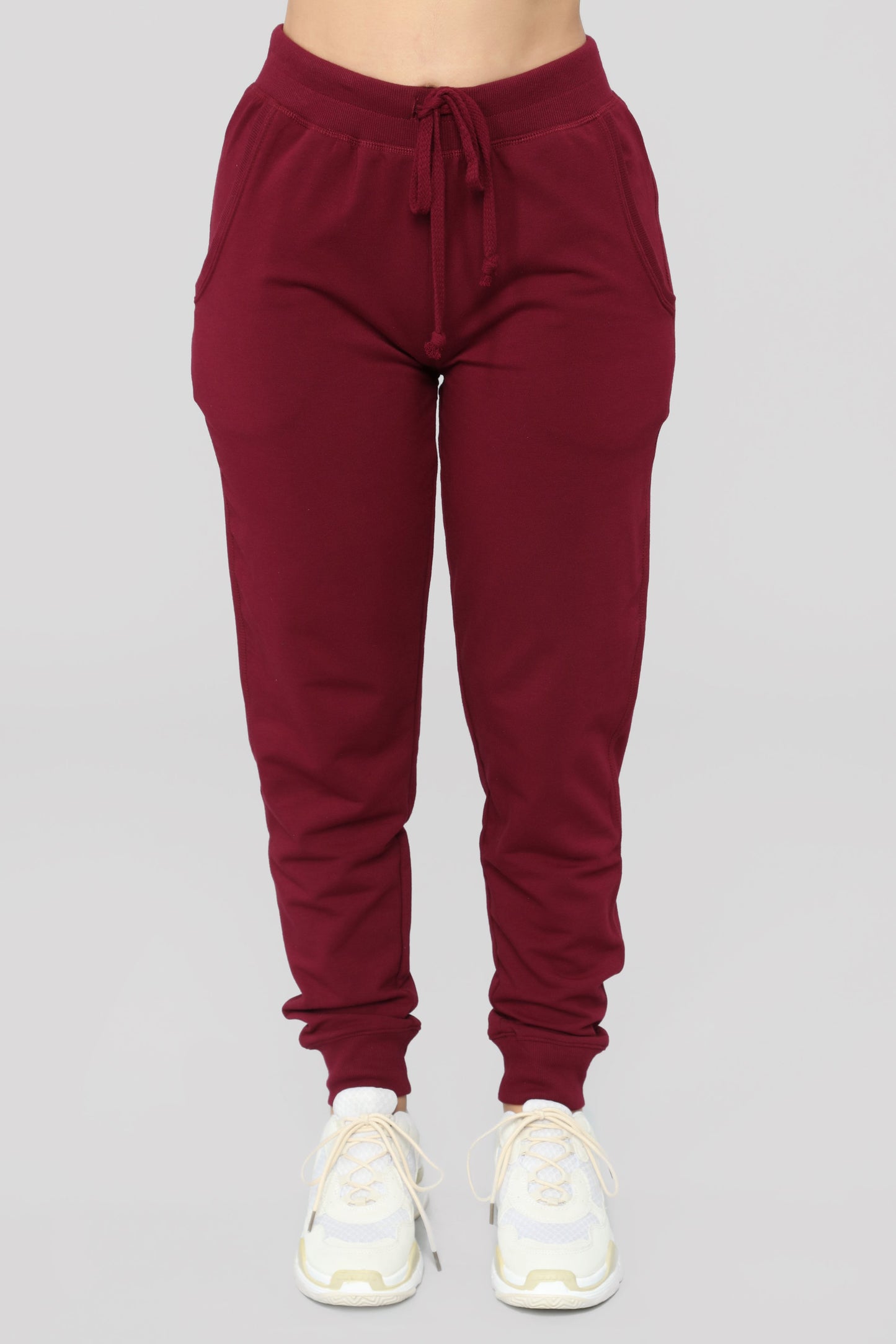 Latest And Greatest French Terry Jogger - Burgundy