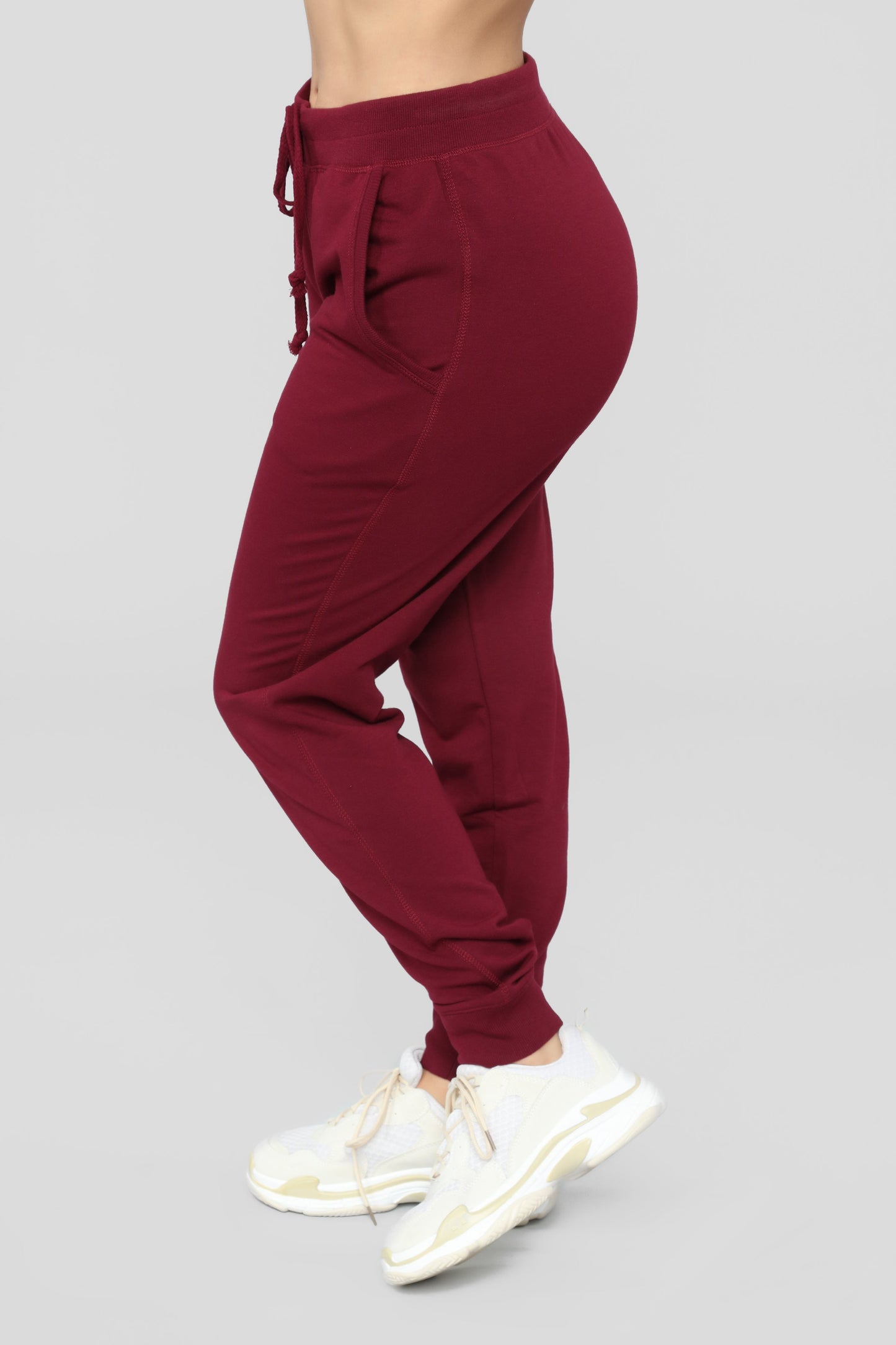 Latest And Greatest French Terry Jogger - Burgundy