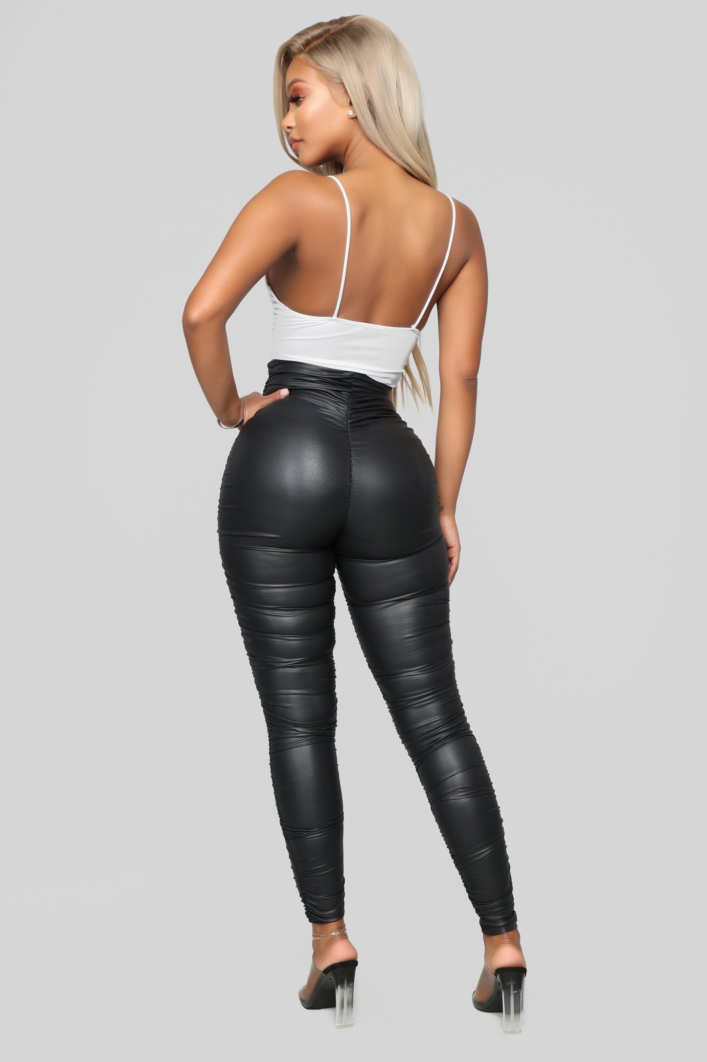 Ride Or Die Chick Ruched Leggings - Black