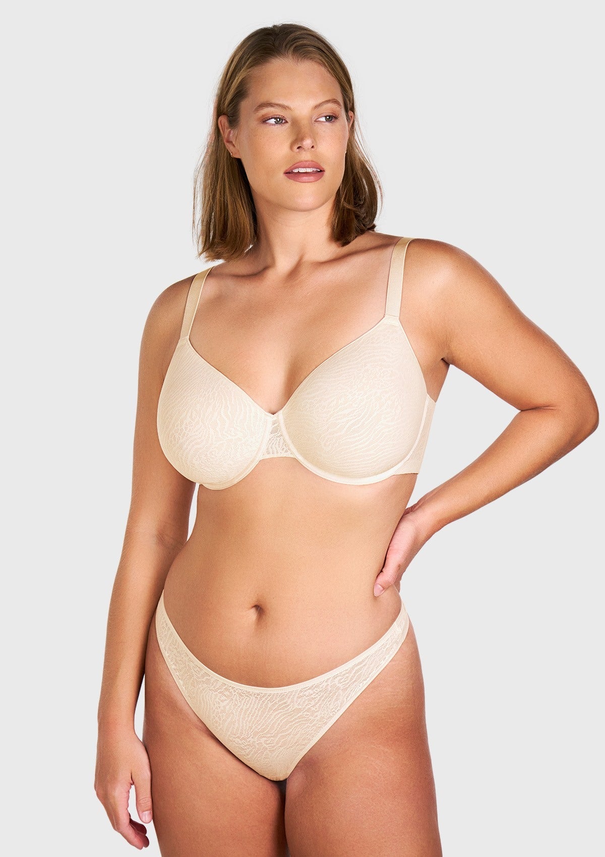 AirMesh Lace Detail Mesh Lightly Padded Full Coverage Underwire T-Shirt Bra