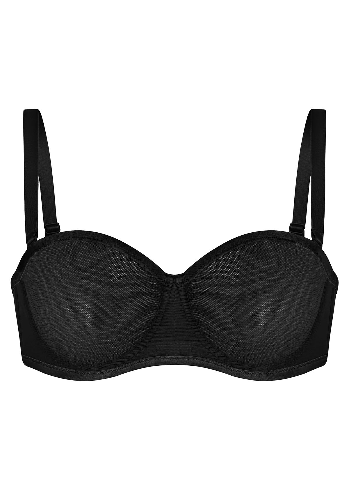 Bella Sheer Mesh Unlined Underwire Strapless Balconette Bra