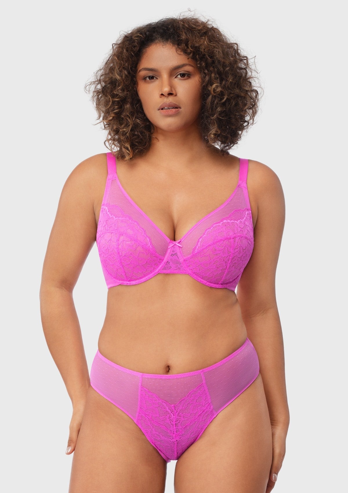 Enchante Barbie Pink Lace Unlined Underwire Bra