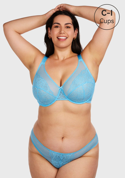 Enchante Capri Blue Lace Underwire Bra