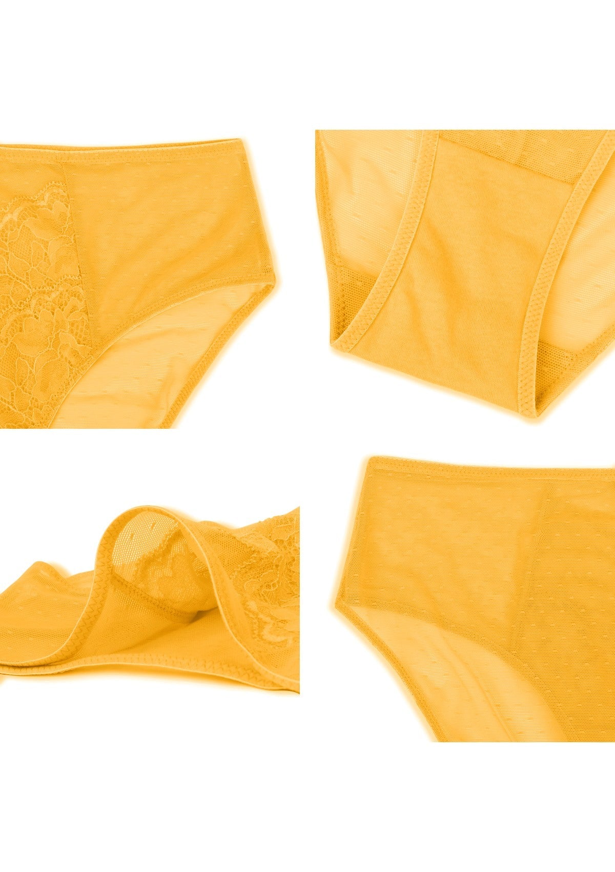 Enchante High-Rise Cadmium Yellow Lace Brief Underwear