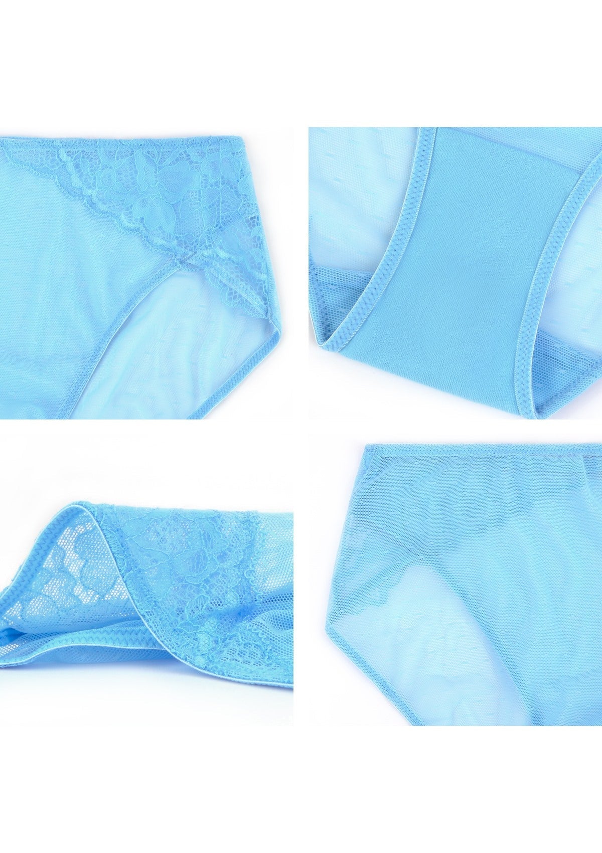 Enchante High-Rise Capri Blue Mesh Brief Underwear