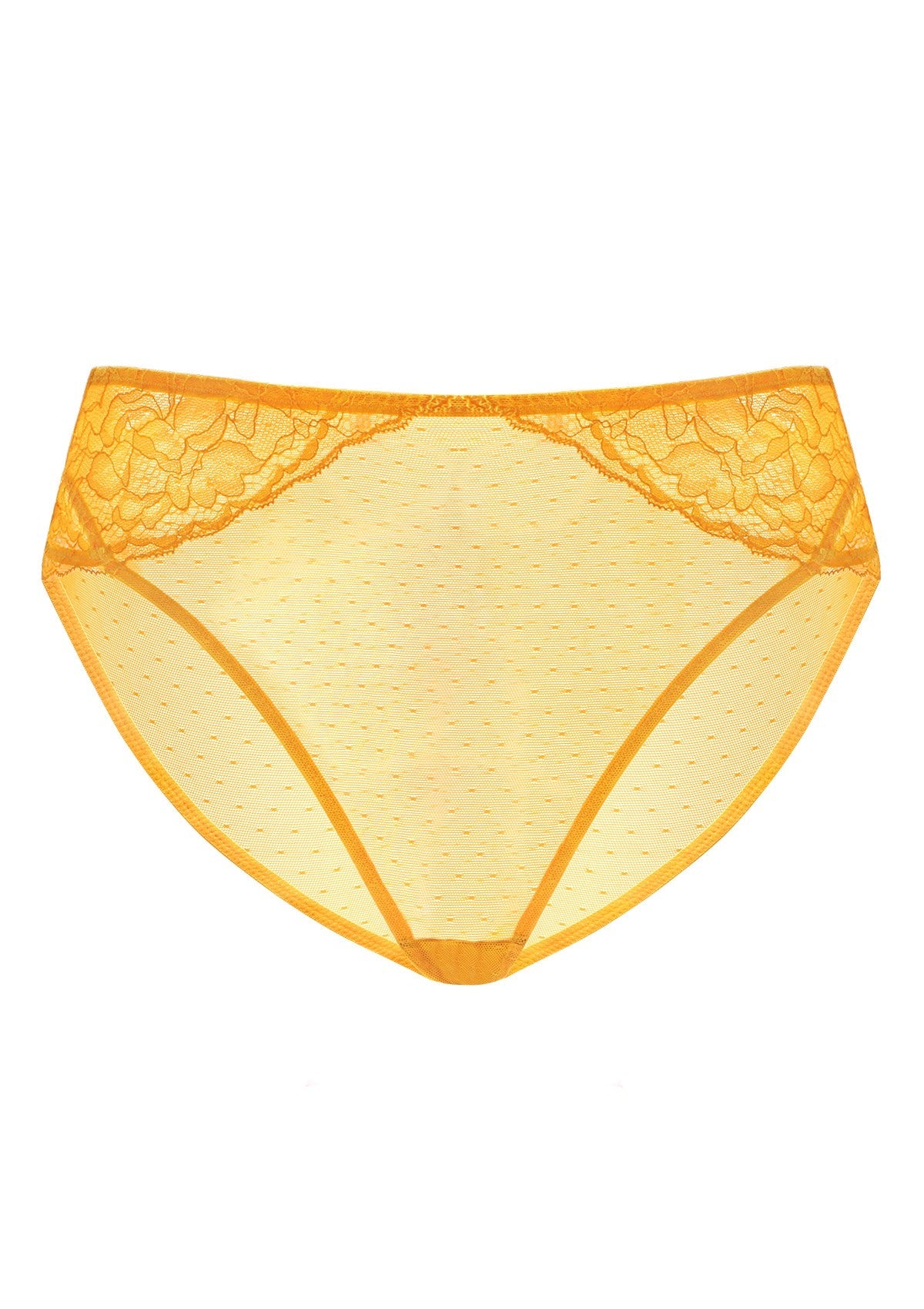 Enchante High-Rise Cadmium Yellow Mesh Brief Underwear