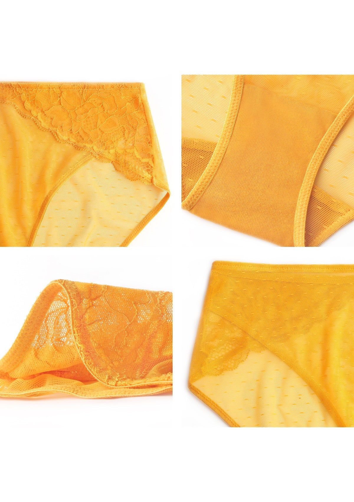 Enchante High-Rise Cadmium Yellow Mesh Brief Underwear