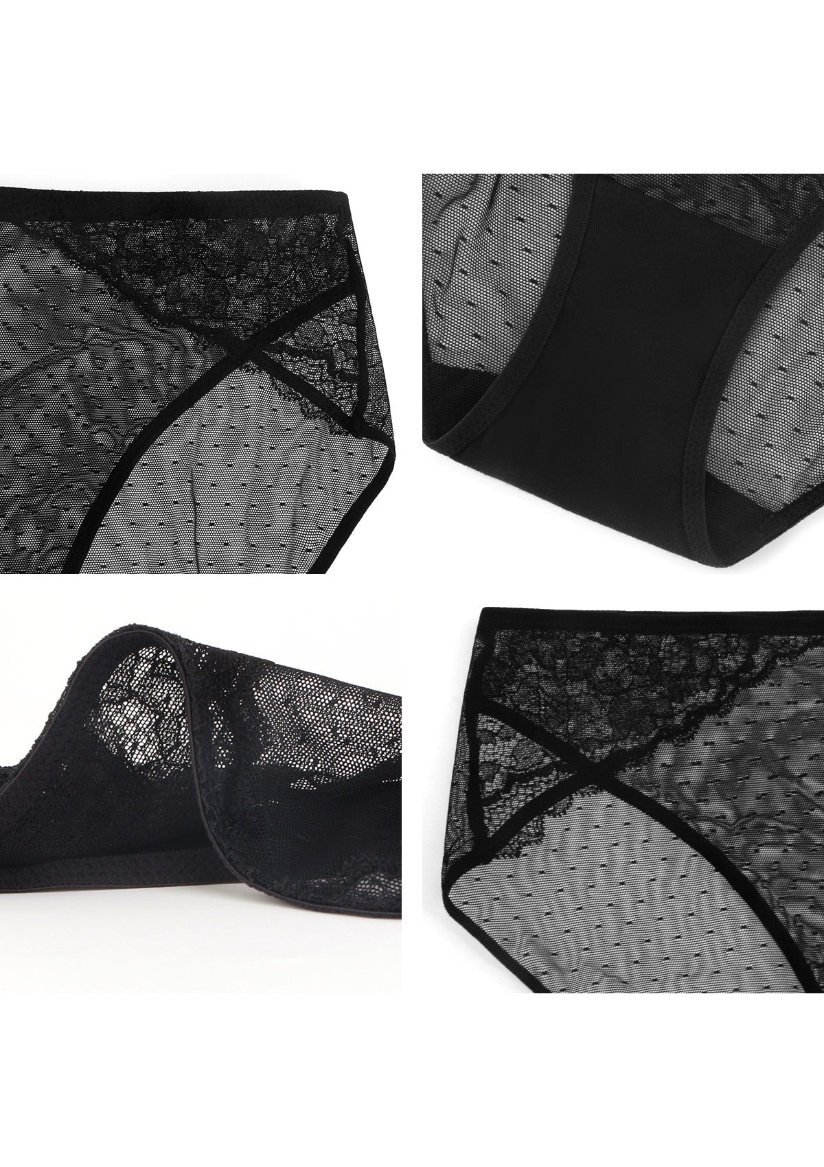 Enchante High-Rise Black Mesh Brief Underwear