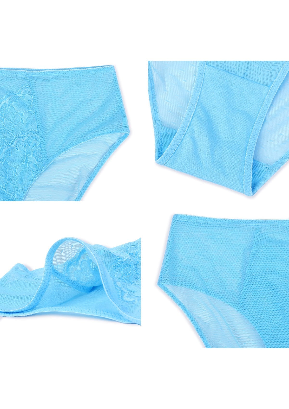 Enchante High-Rise Capri Blue Lace Brief Underwear