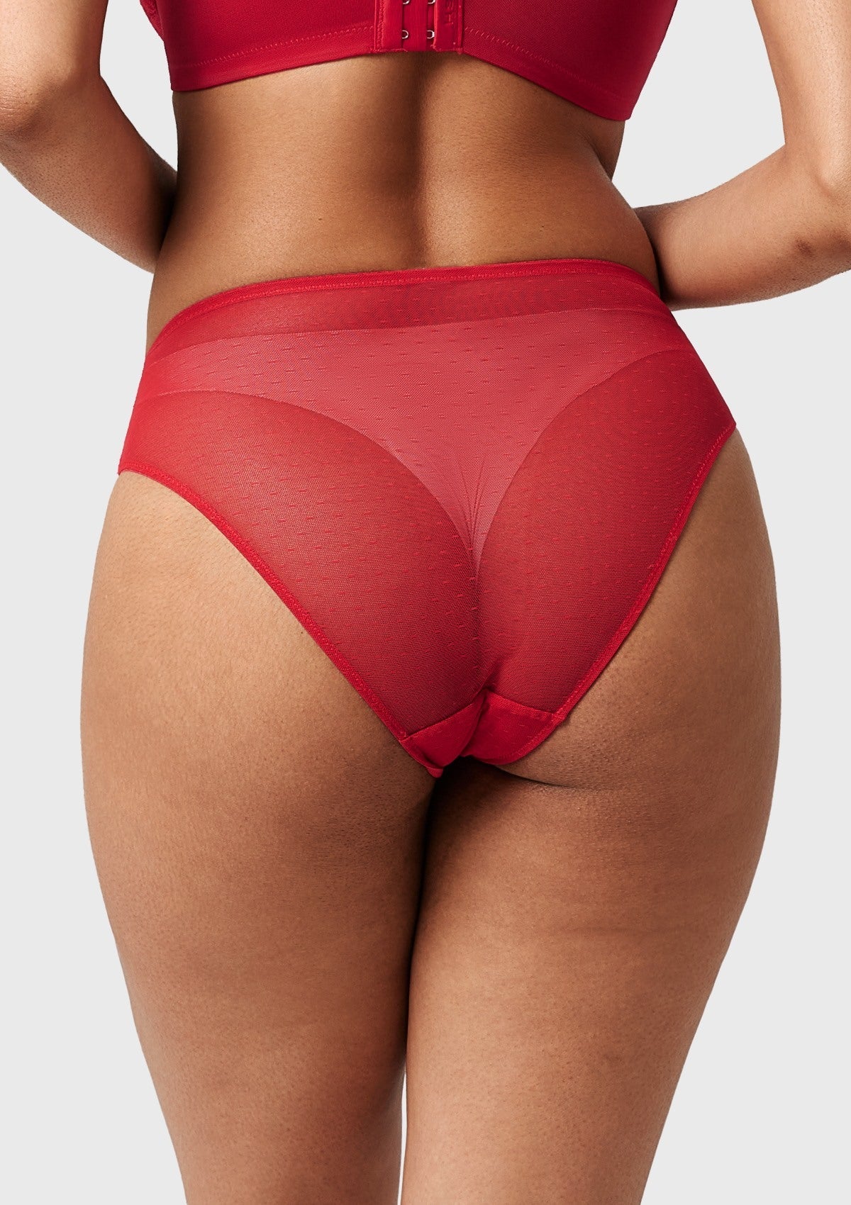 Enchante High-Rise Red Lace Brief Underwear