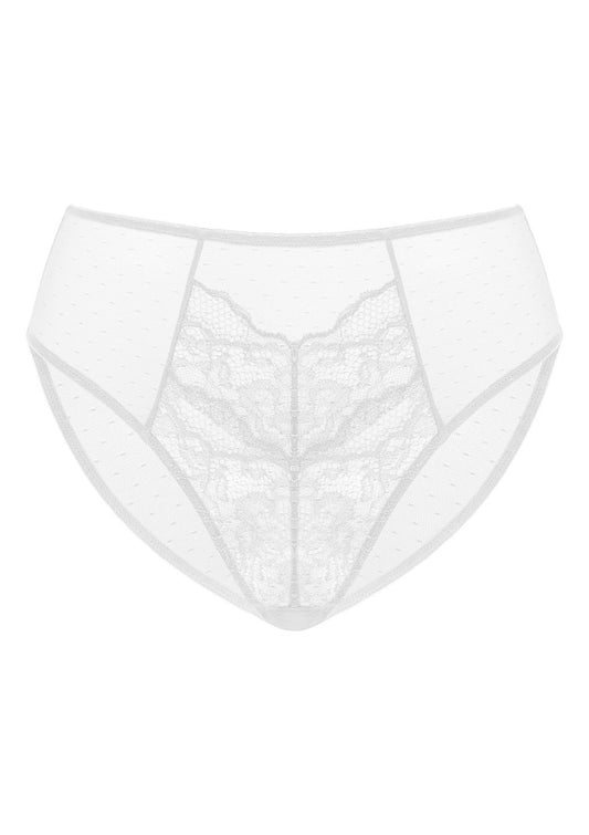 Enchante High-Rise White Lace Brief Underwear