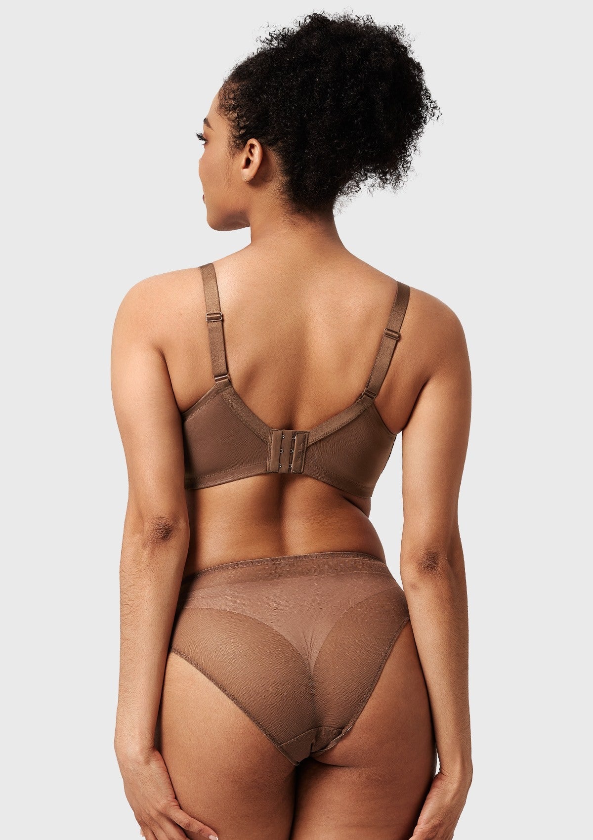 Enchante Cocoa Brown Lace Unlined Full Coverage Underwire Bra