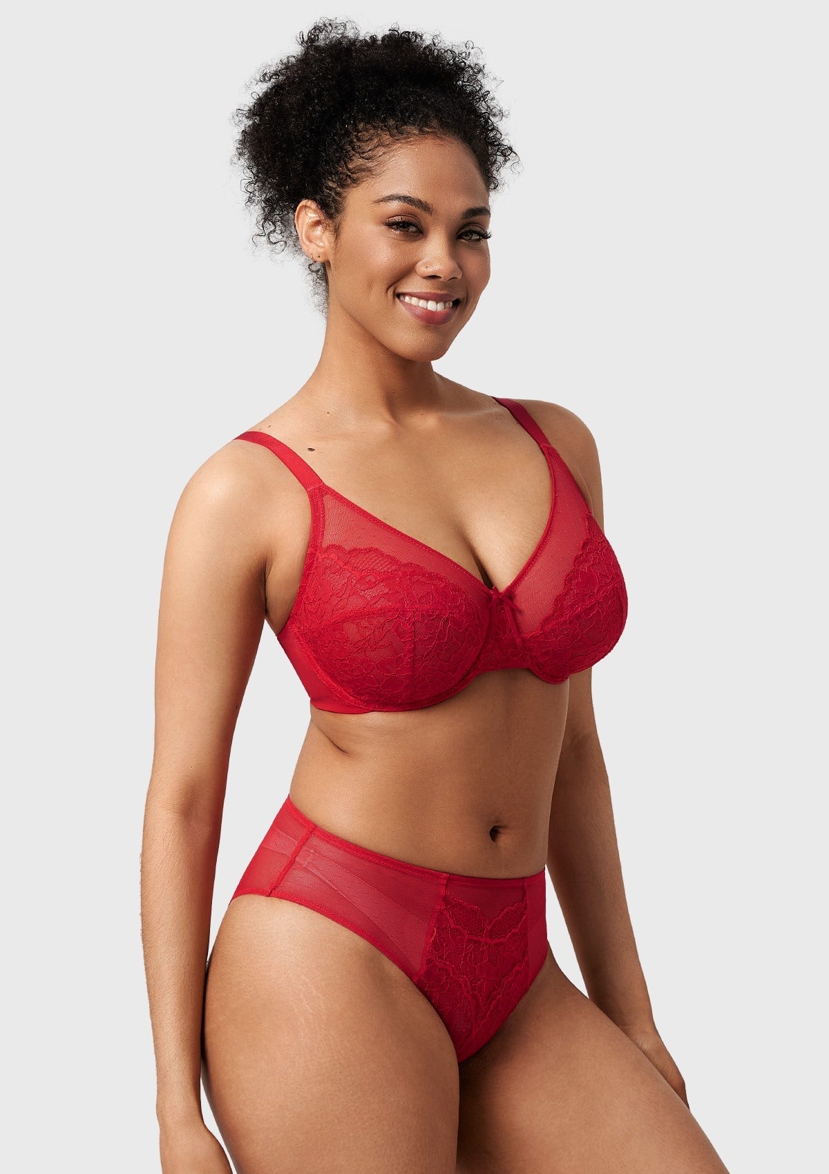 Enchante Cocoa Brown Lace Unlined Full Coverage Underwire Bra