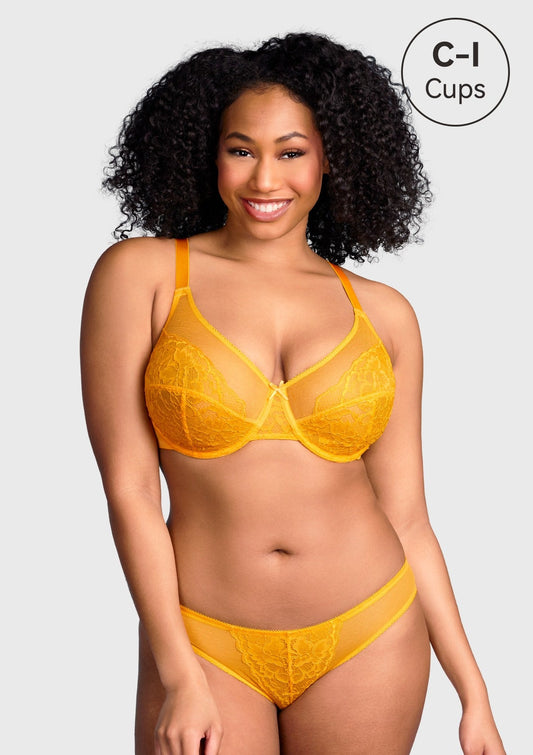 Enchante Yellow Lace Underwire Bra