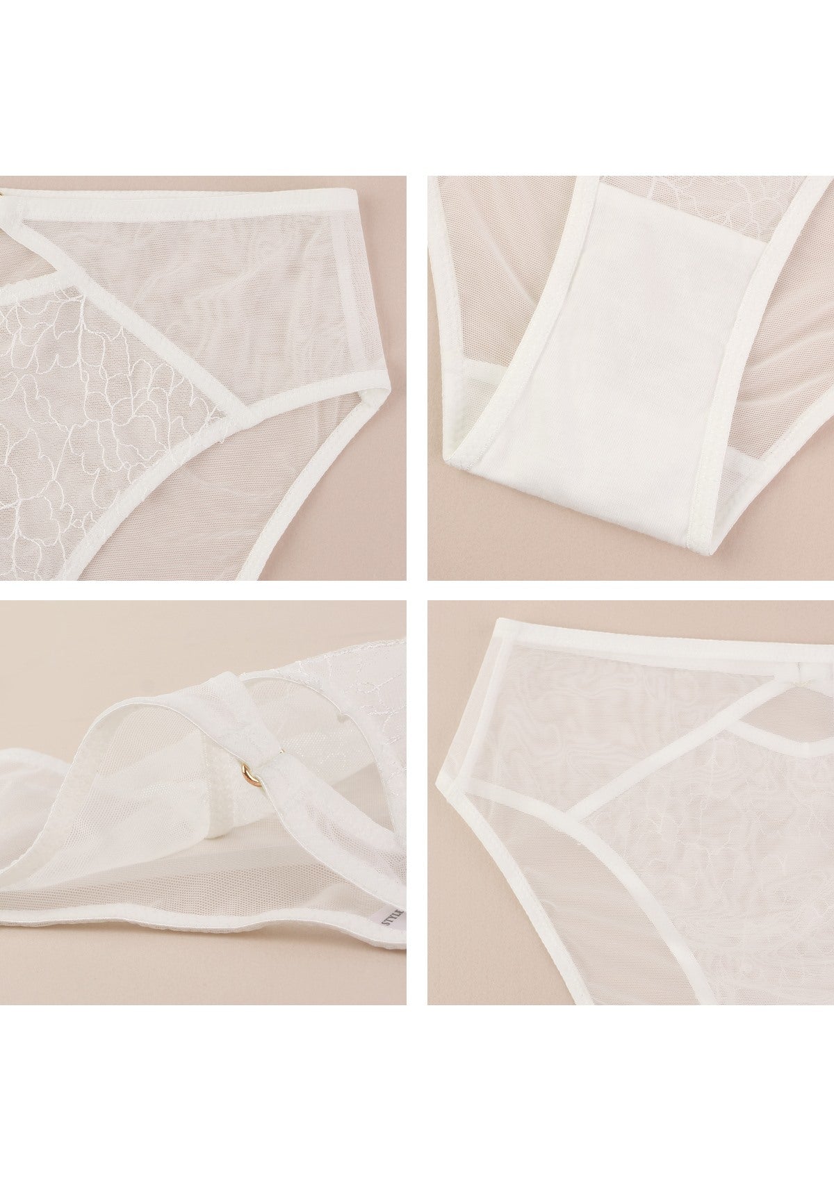 Ethereal Lines Embroidery Mesh Bikini Underwear