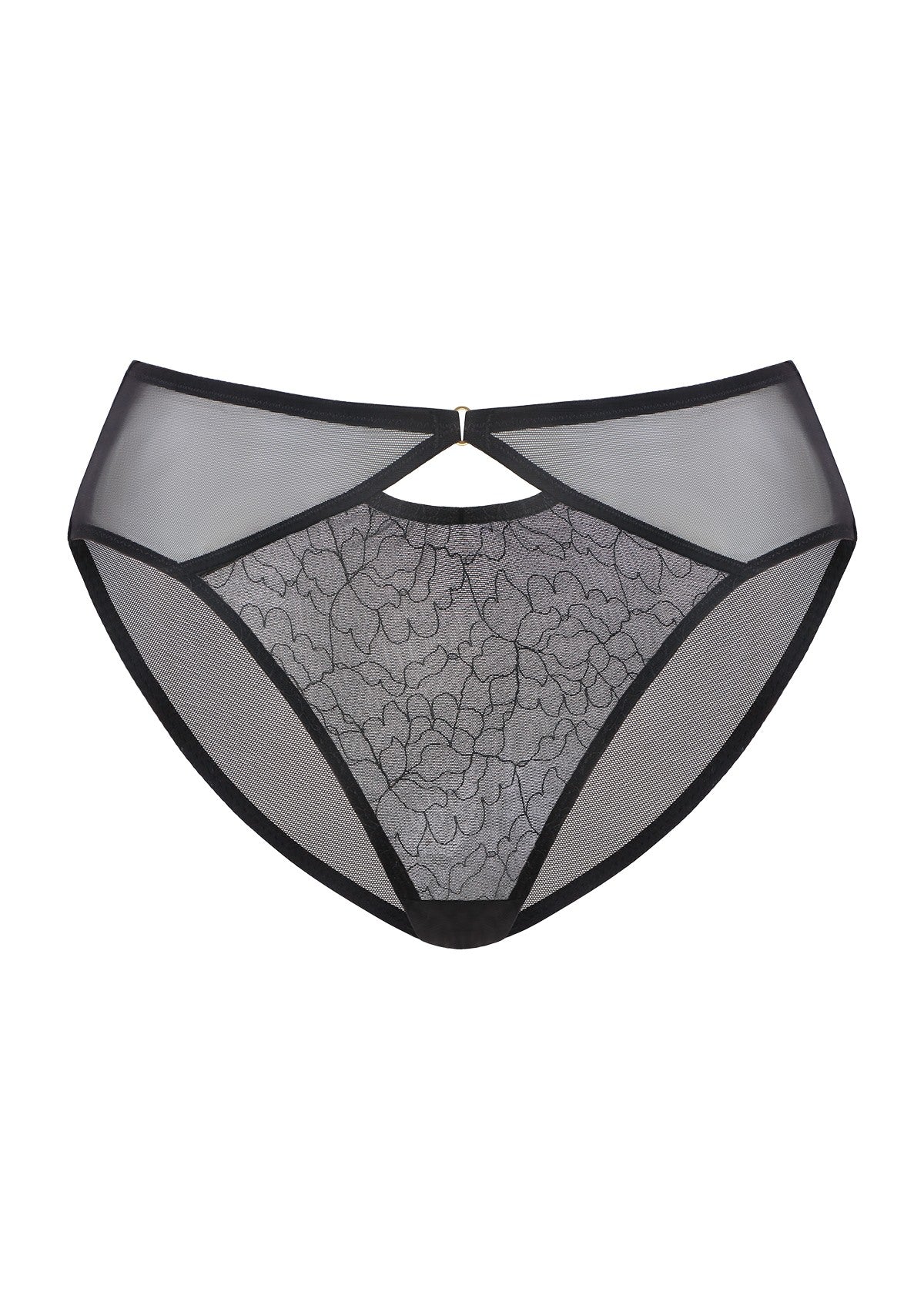 Ethereal Lines Embroidery Mesh Bikini Underwear