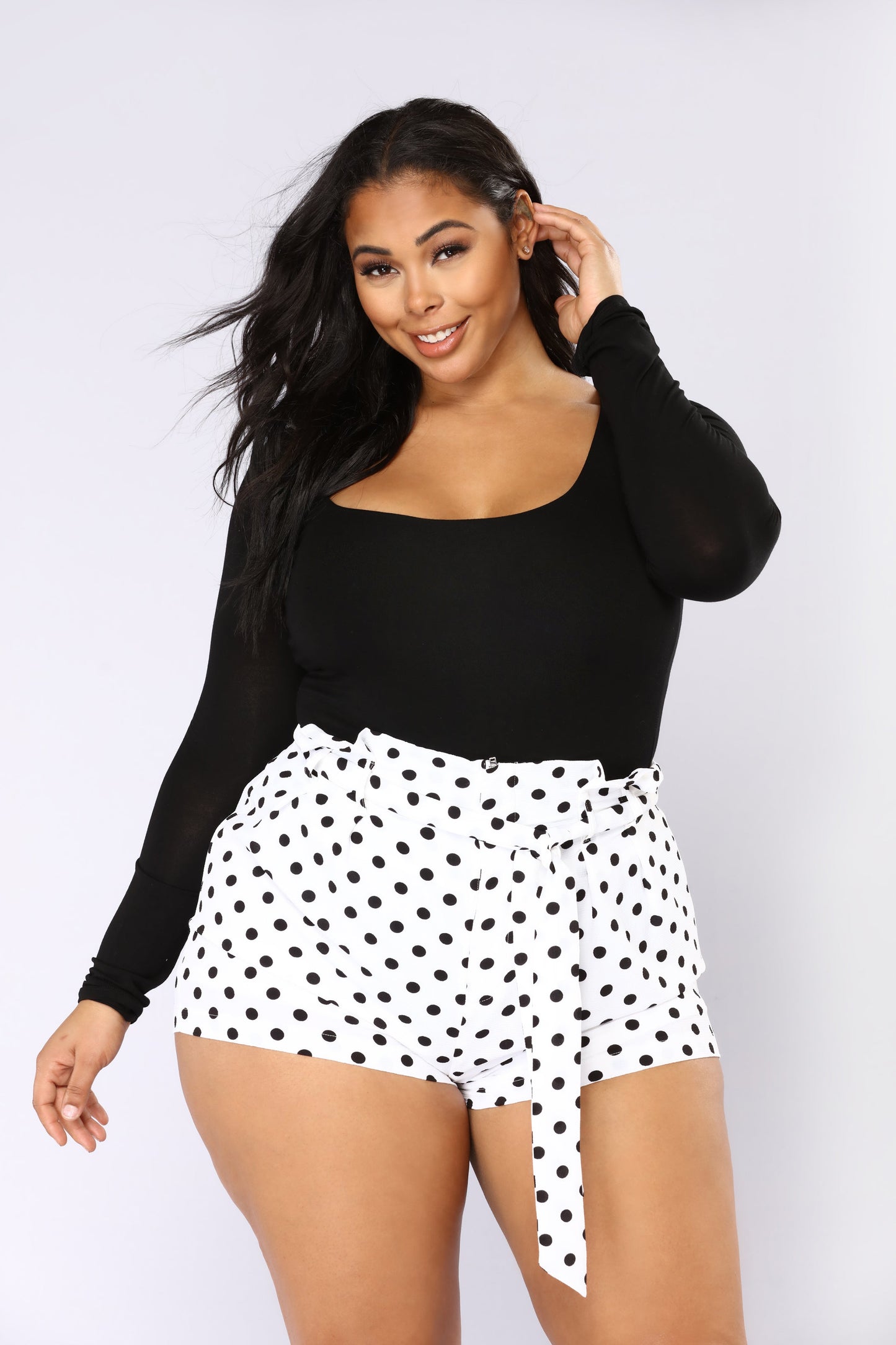 Anything But Square Long Sleeve Bodysuit - Black