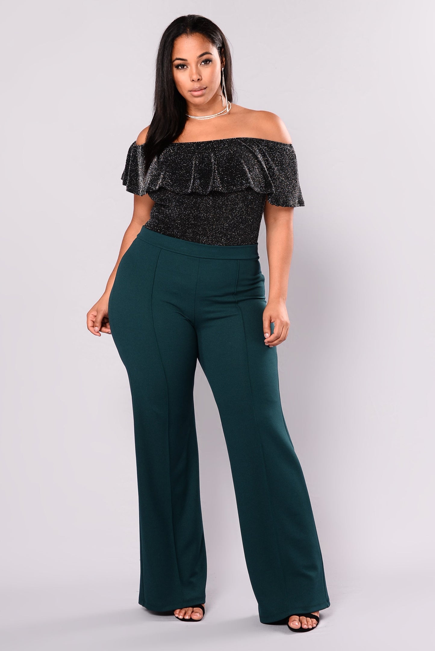 Victoria High Waisted Dress Pants - Hunter Green