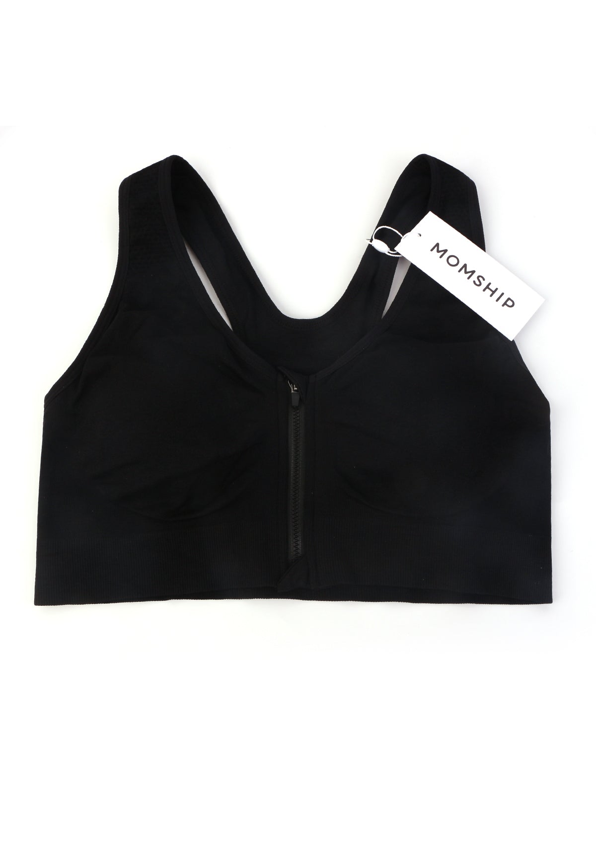 MOMSHIP Front Zip Medium-Impact Sports Bra