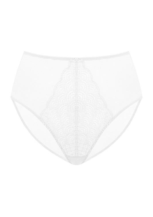 Mermaid High-Rise White Lace Brief Underwear