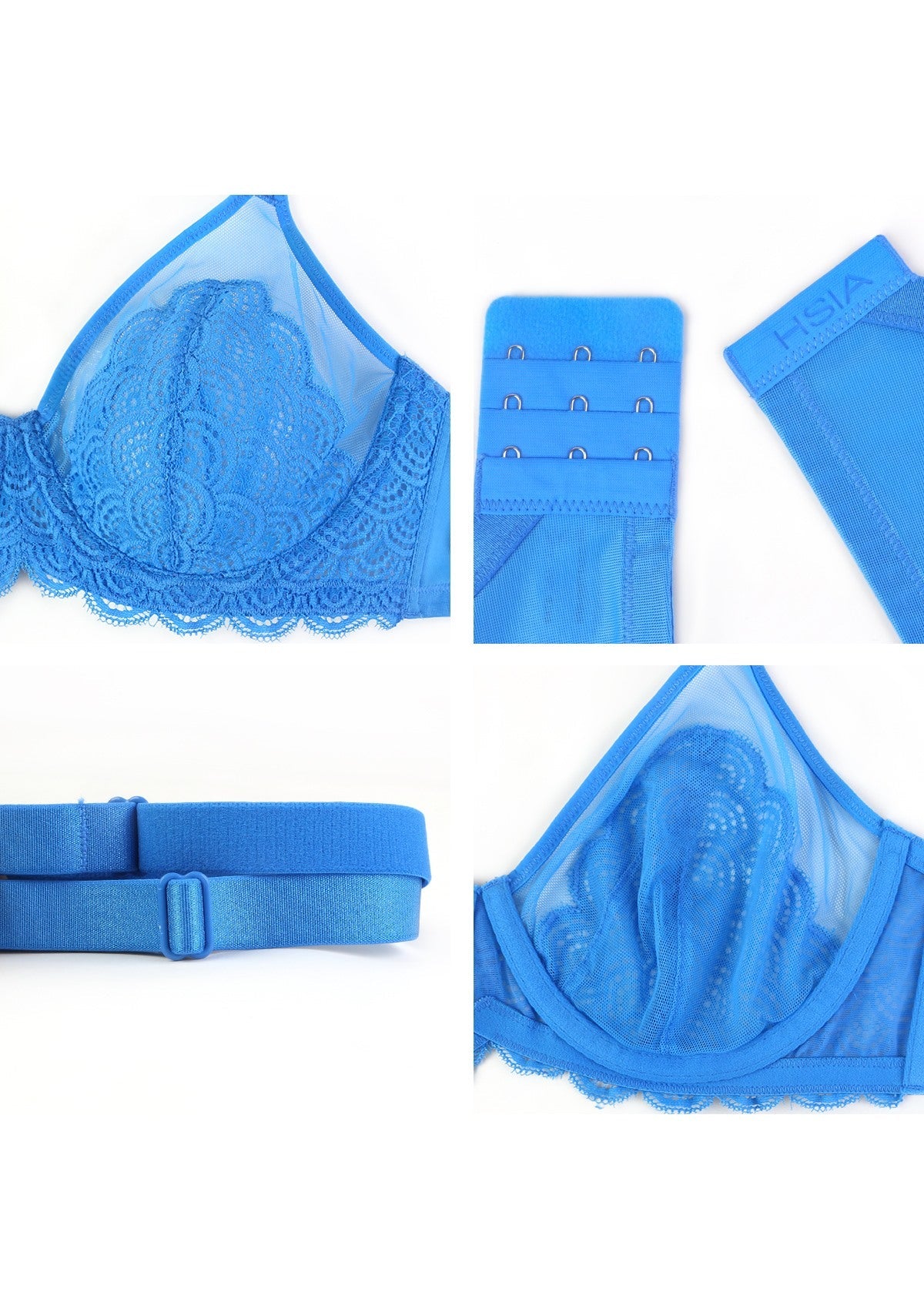 Mermaid Scales Lace Azure Sky Unlined Bra