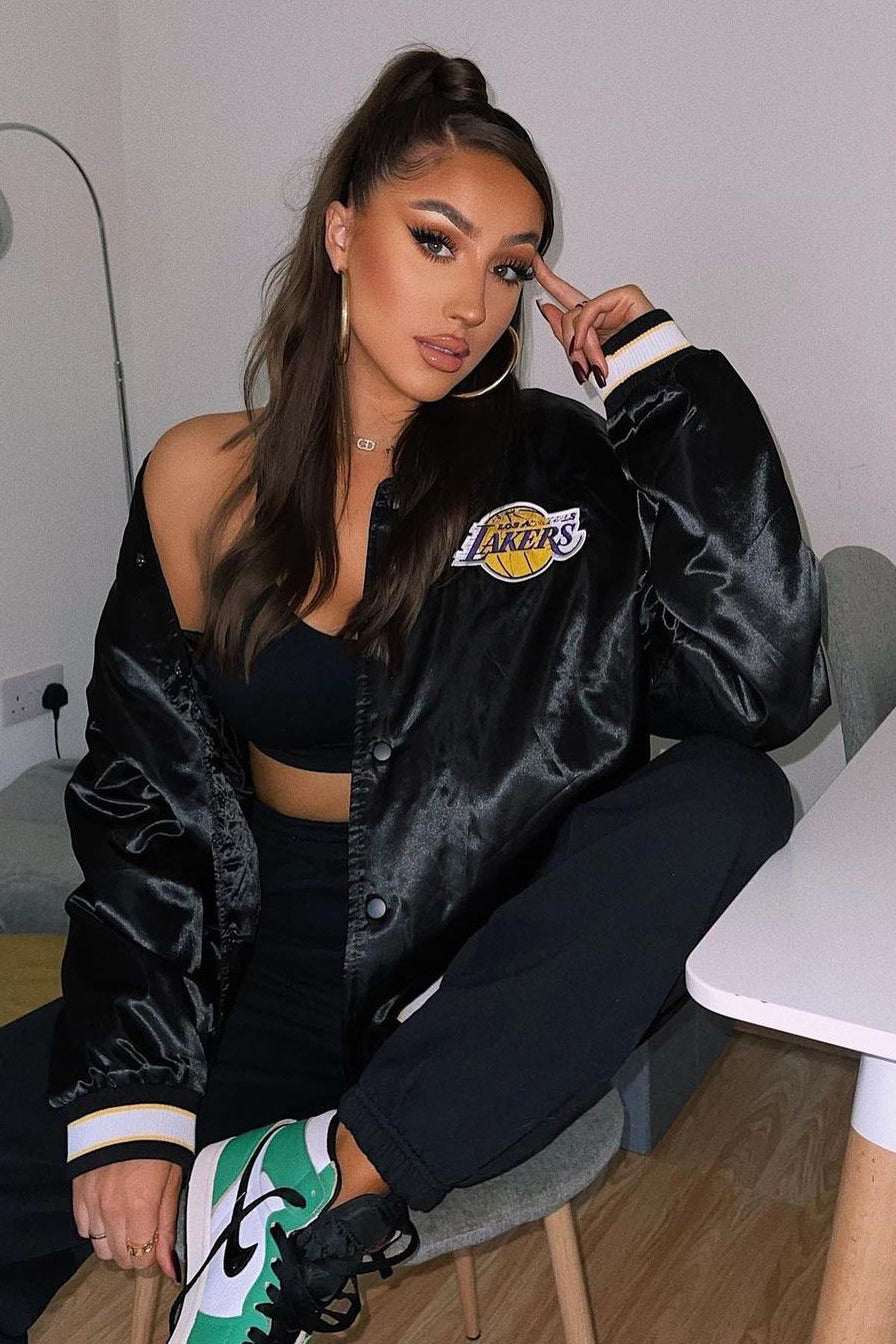 NBA Slam Dunk Lakers Bomber Jacket - Black