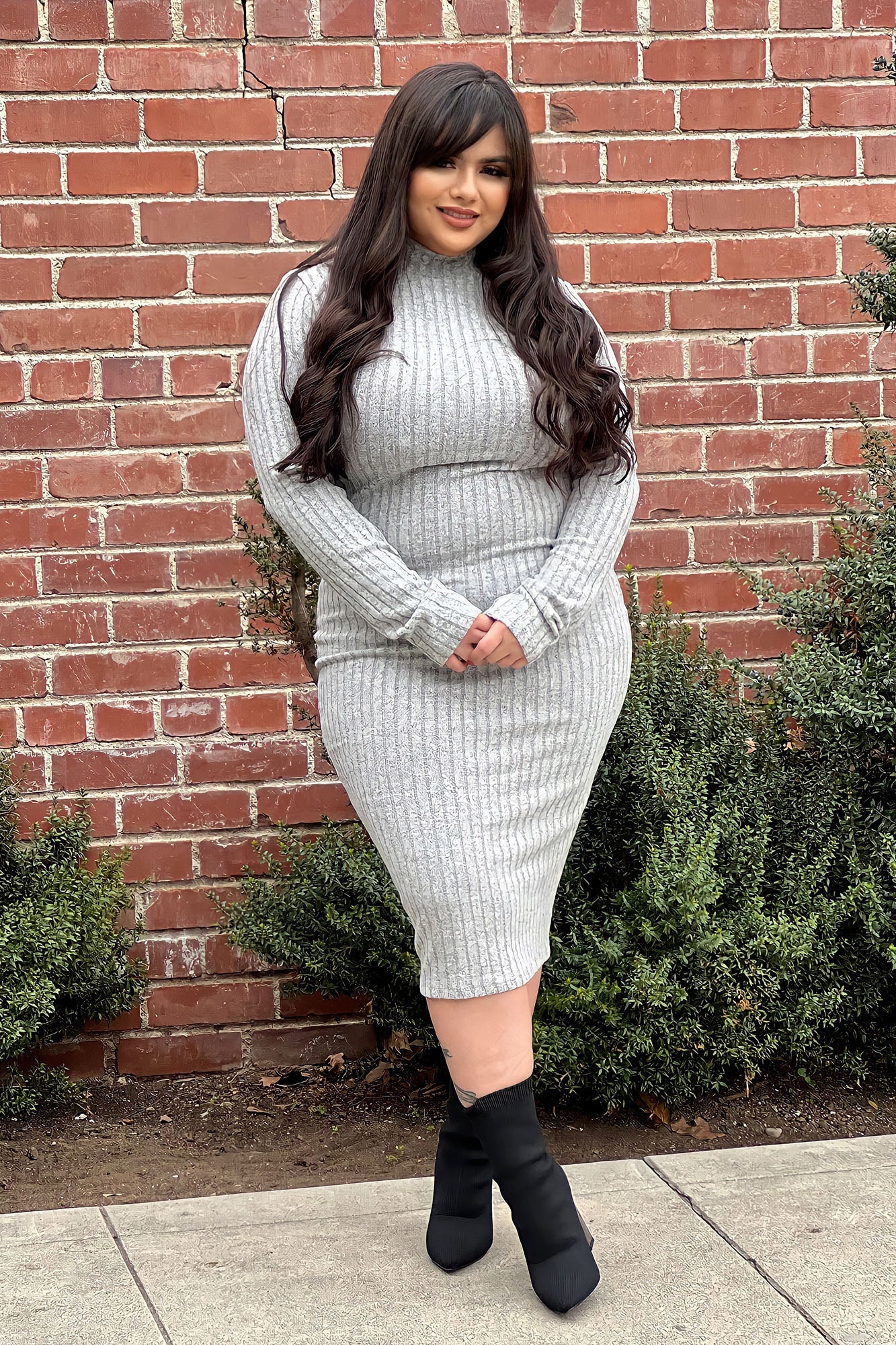 Not Over You Yet Sweater Dress - Heather Grey