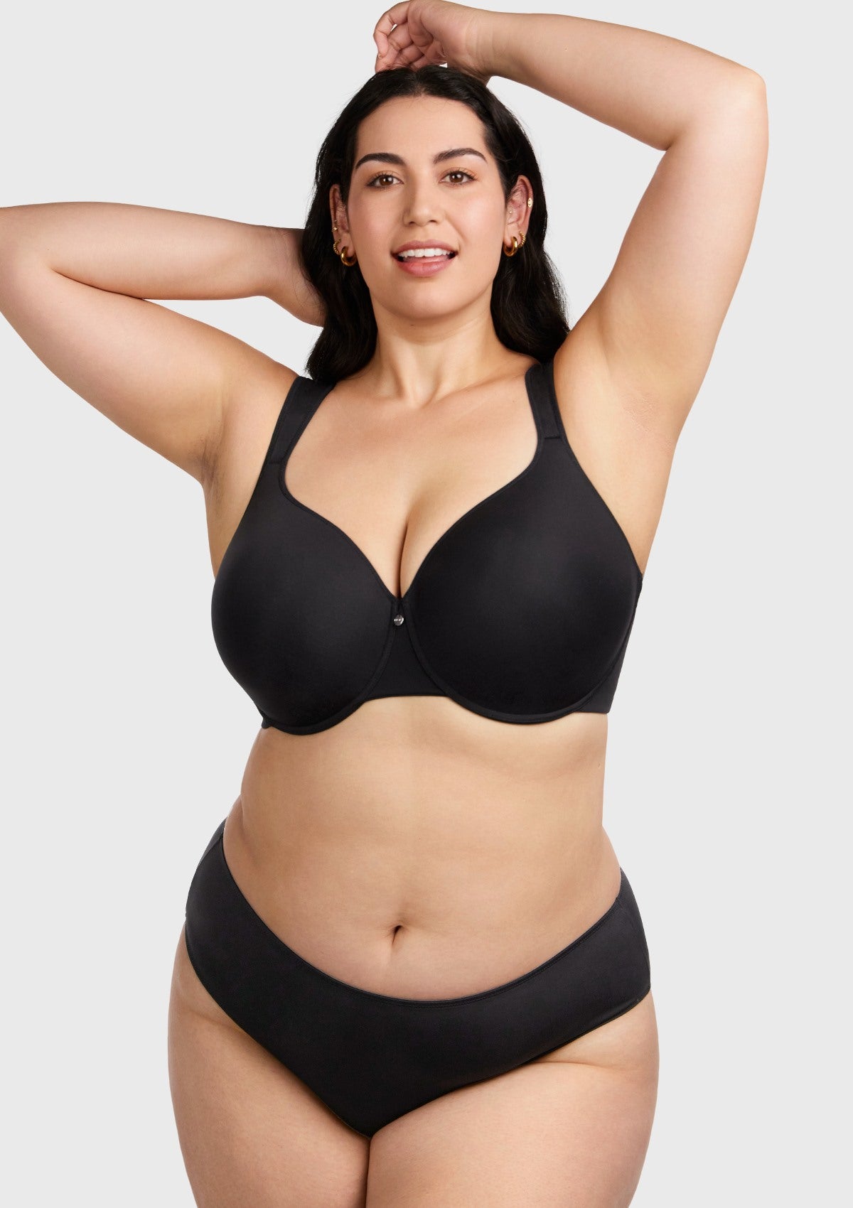 Patricia T-shirt Black Lightly Padded Underwire Minimizer Bra Set