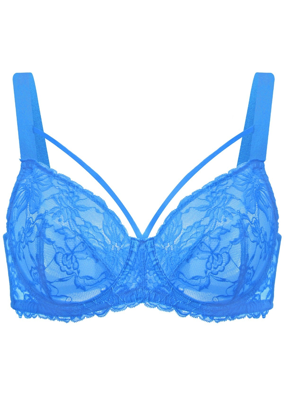 Pretty In Petals Azure Sky Strappy Lace Unlined Bra