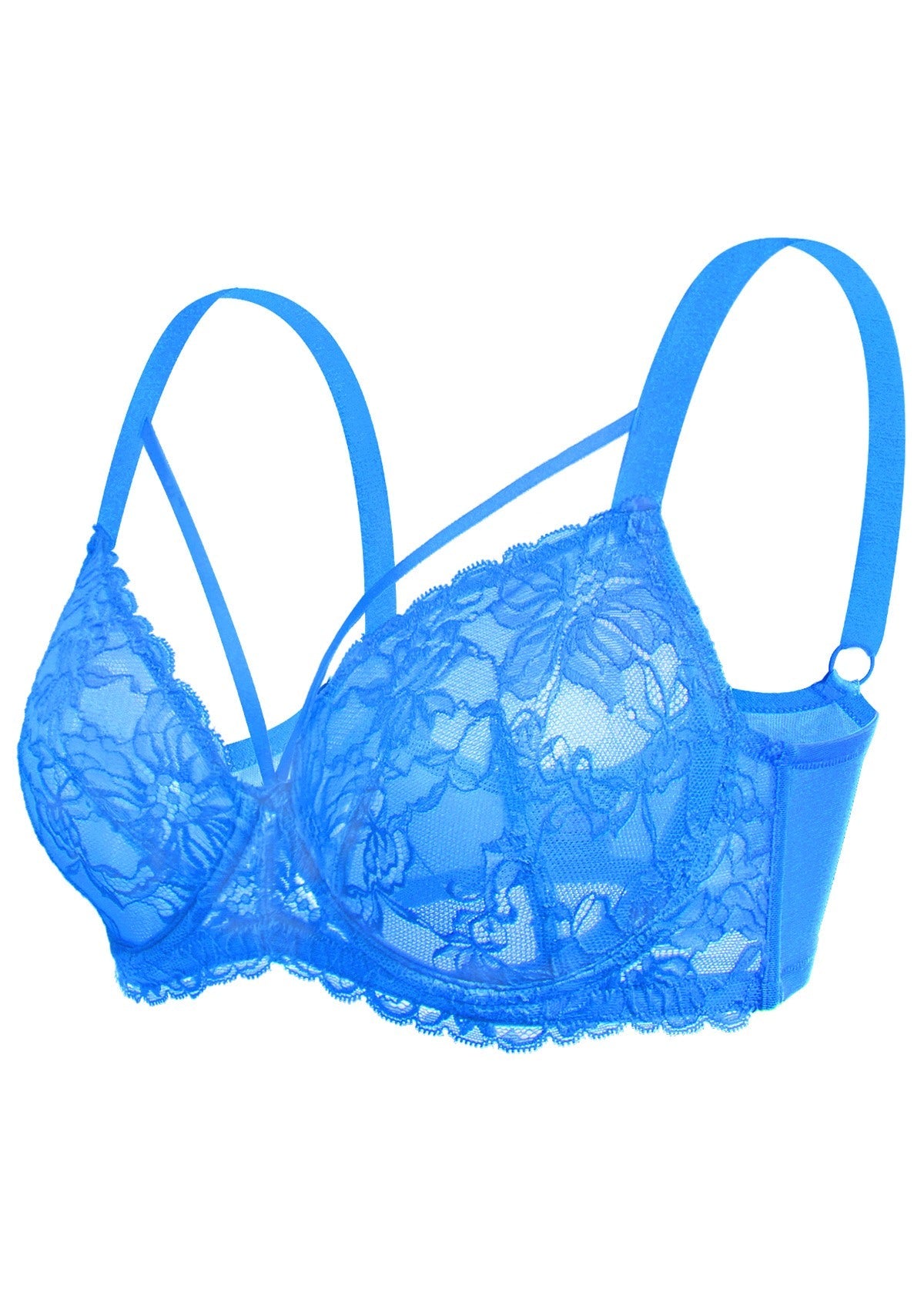 Pretty In Petals Azure Sky Strappy Lace Unlined Bra