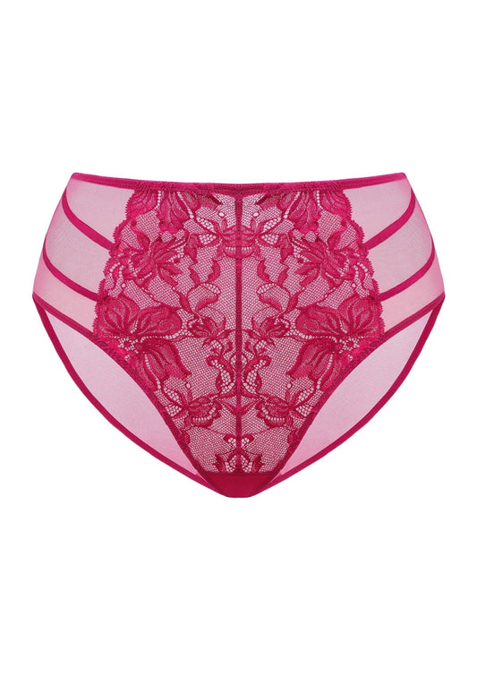 Pretty In Petals Red High-Rise Lace Brief Underwear