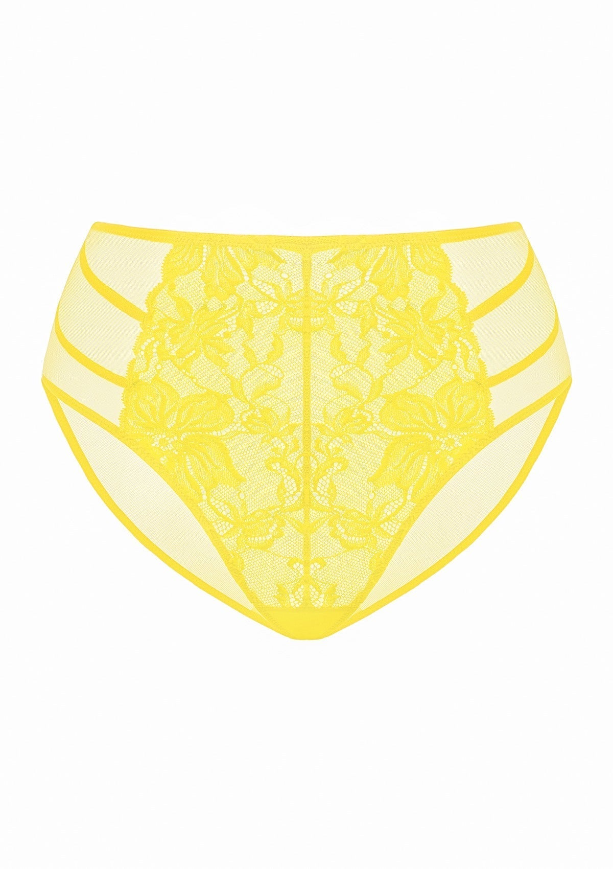 Pretty In Petals High-Rise Bright Yellow Lace Brief Underwear