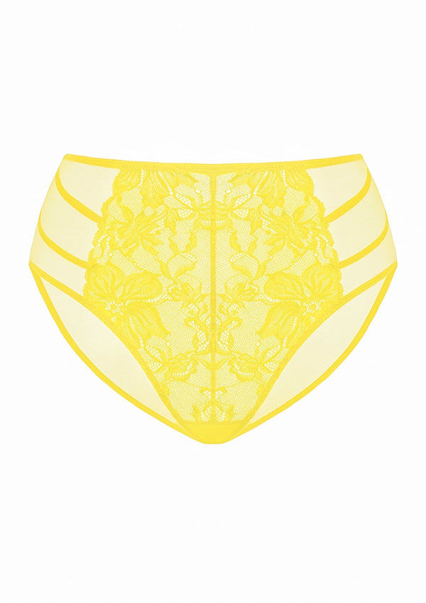 Pretty In Petals Bright Yellow Lace Bikini Underwear