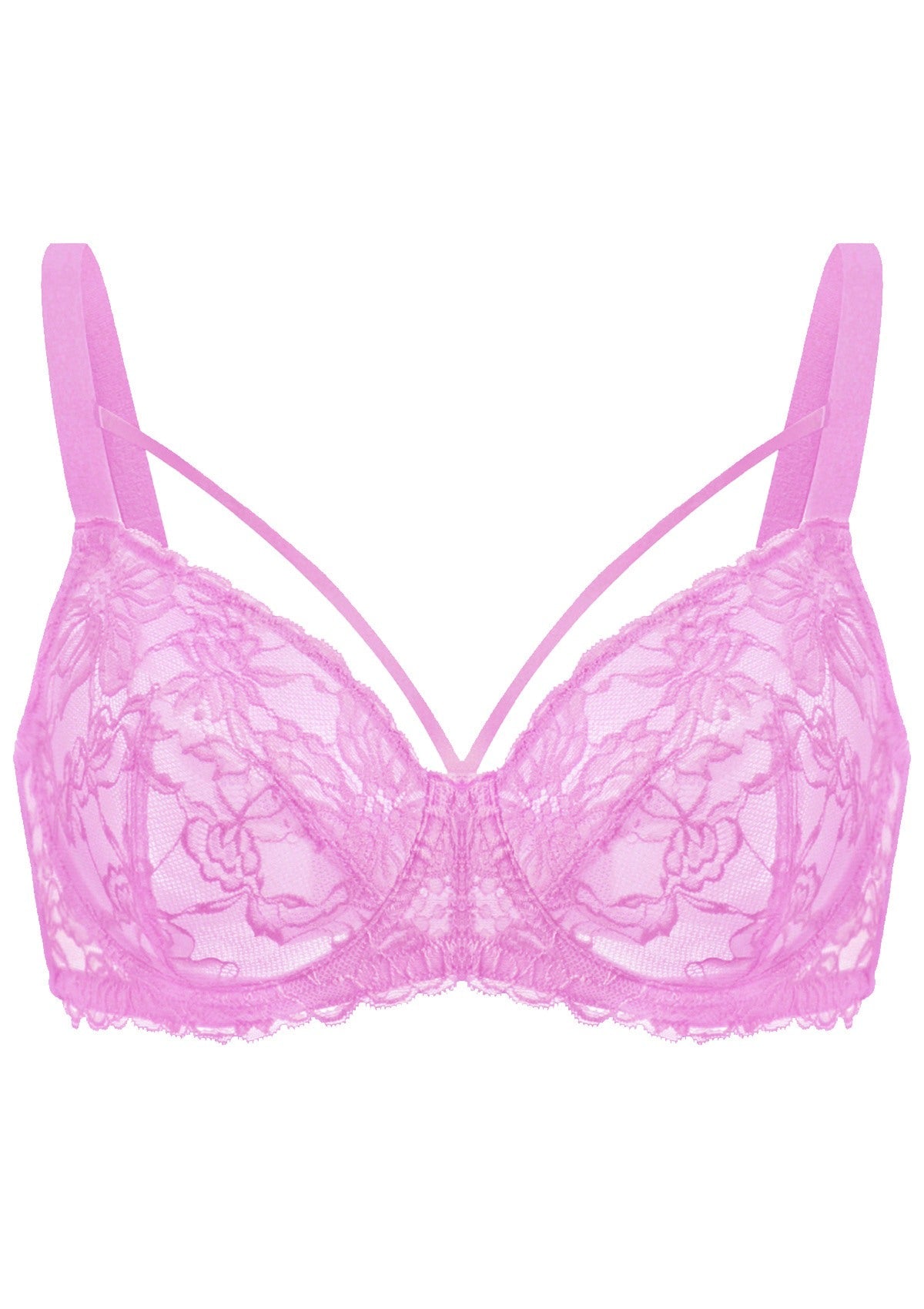 Pretty In Petals Azure Sky Strappy Lace Unlined Bra