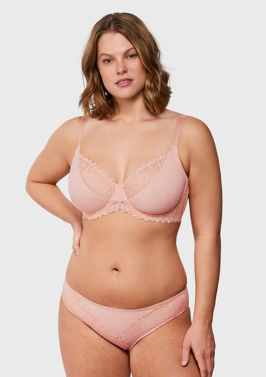 Pretty Secrets Lace Trim Full Coverage Underwire Bra