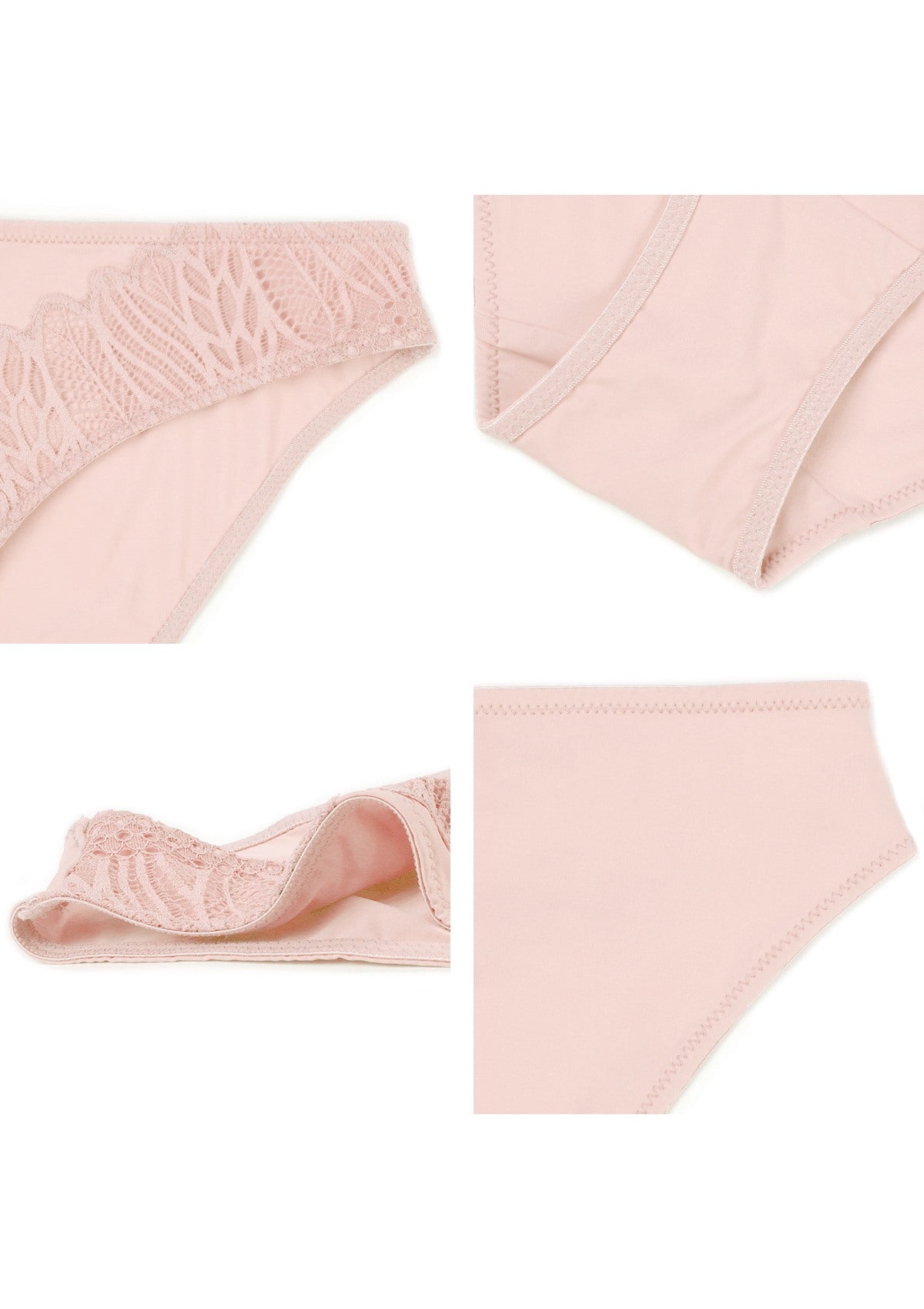 Pretty Secrets Light Pink Lace Trim Bikini Underwear