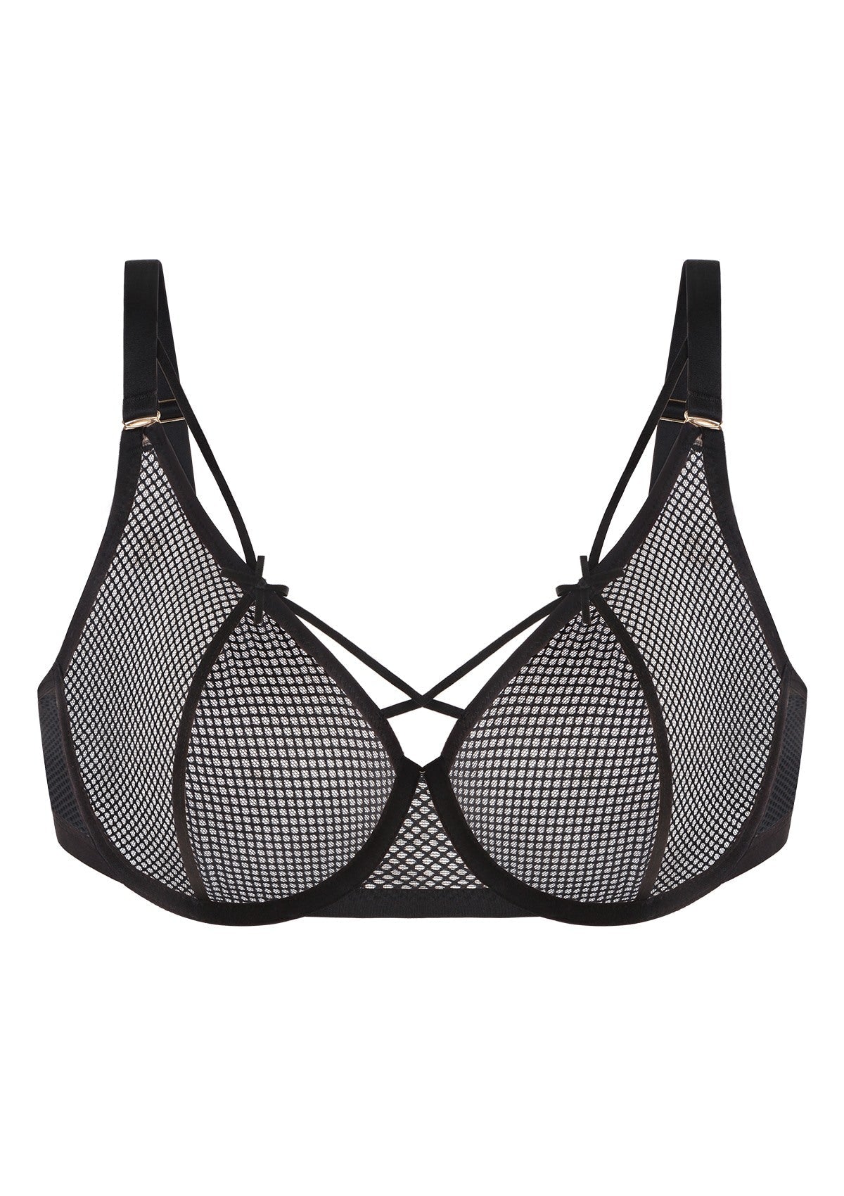 Punk Chic Strappy Unlined Balconette Bra