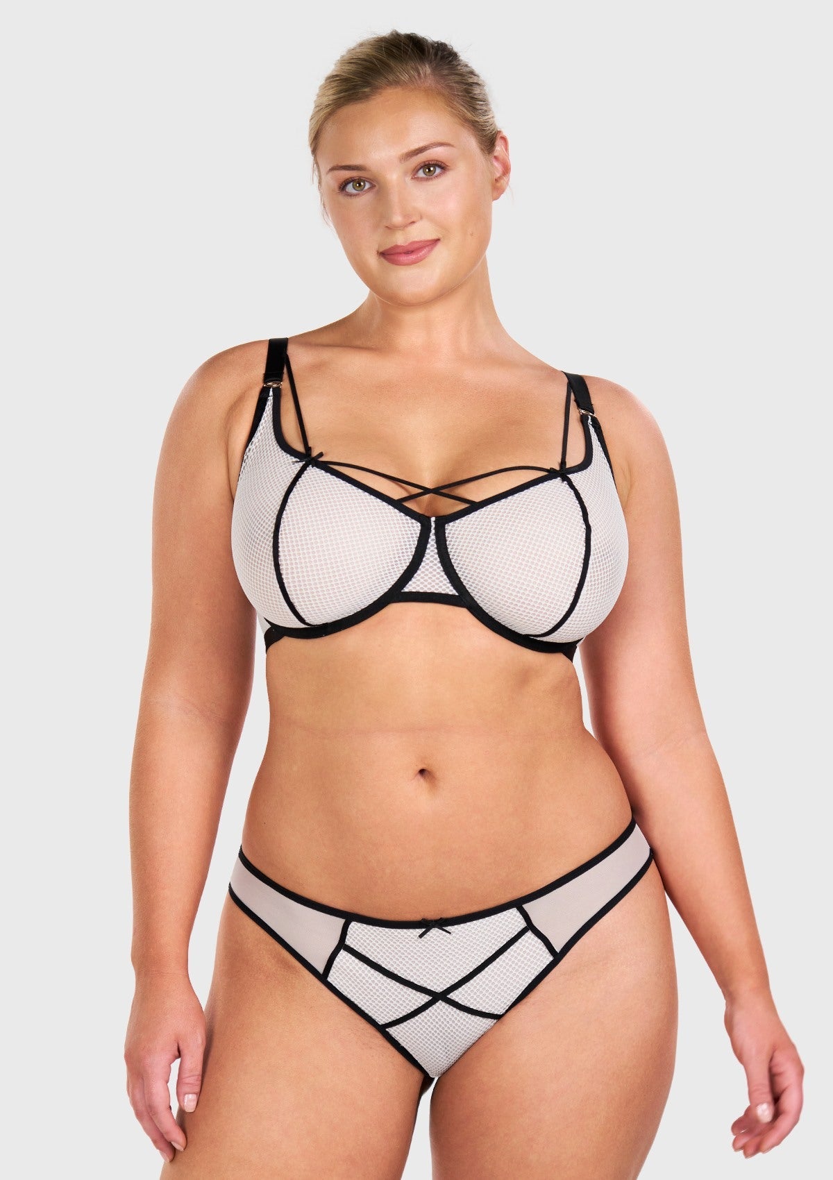 Punk Chic Strappy Unlined Balconette Bra