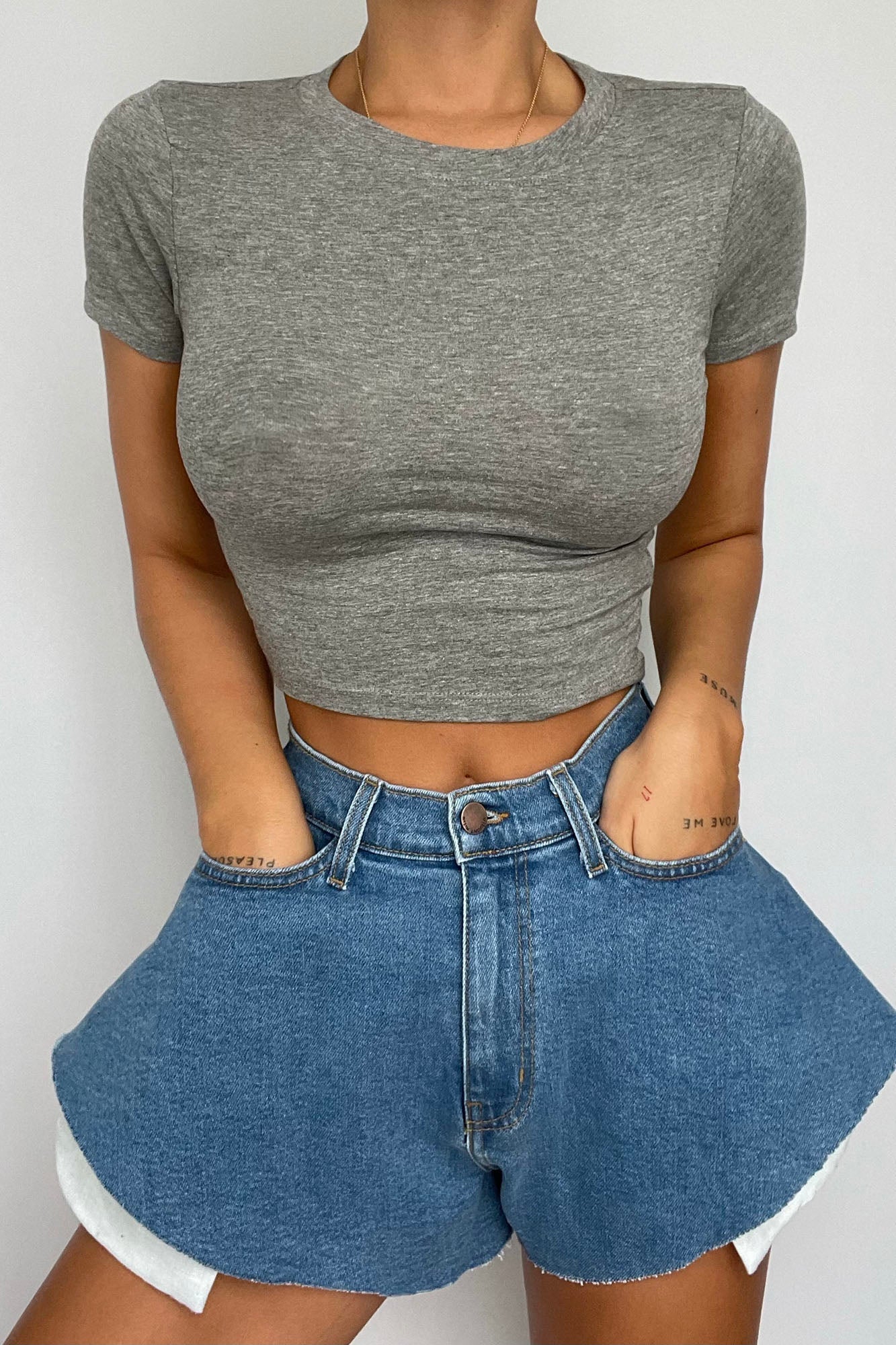 Robin Crop Top - Heather Grey