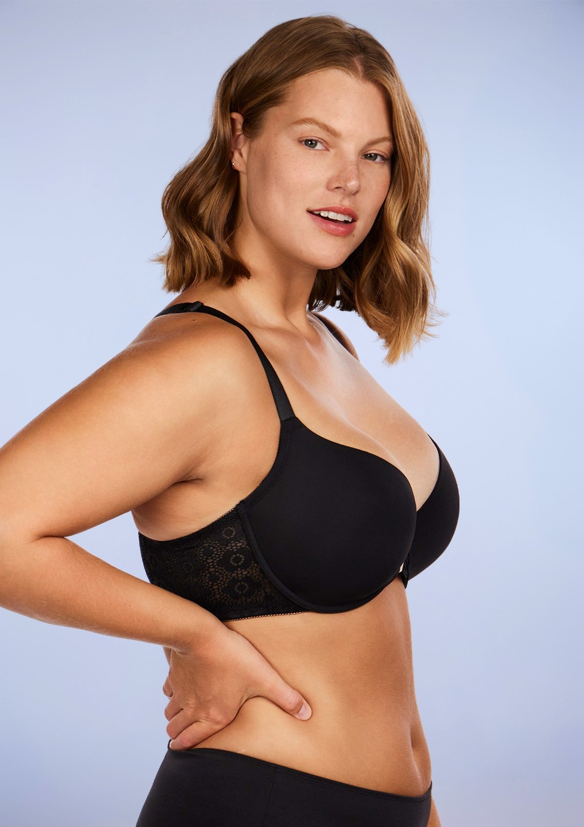 Serena Front-Close Lace-Back Black Underwire Bra